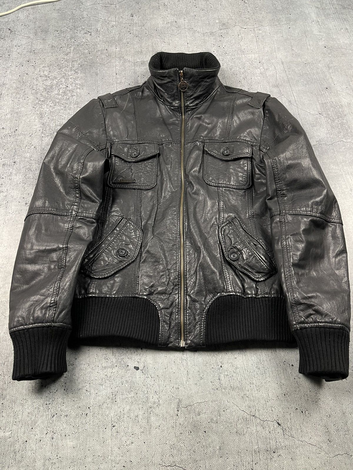 Genuine Leather × Vintage Vintage Bomber Leather Jacket zip Avirex Size US XL / EU 56 / 4 - 3 Thumbnail