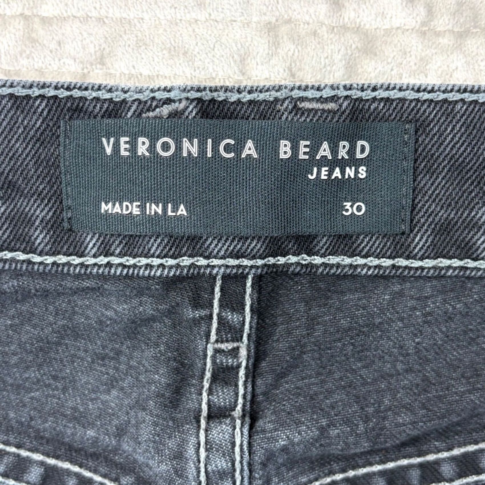 Veronica Beard VERONICA BEARD Jeans Womens 30 Black Taylor Relaxed Wide Leg High Rise Washed Size Size 30" / US 8 / IT 44 - 7 Thumbnail