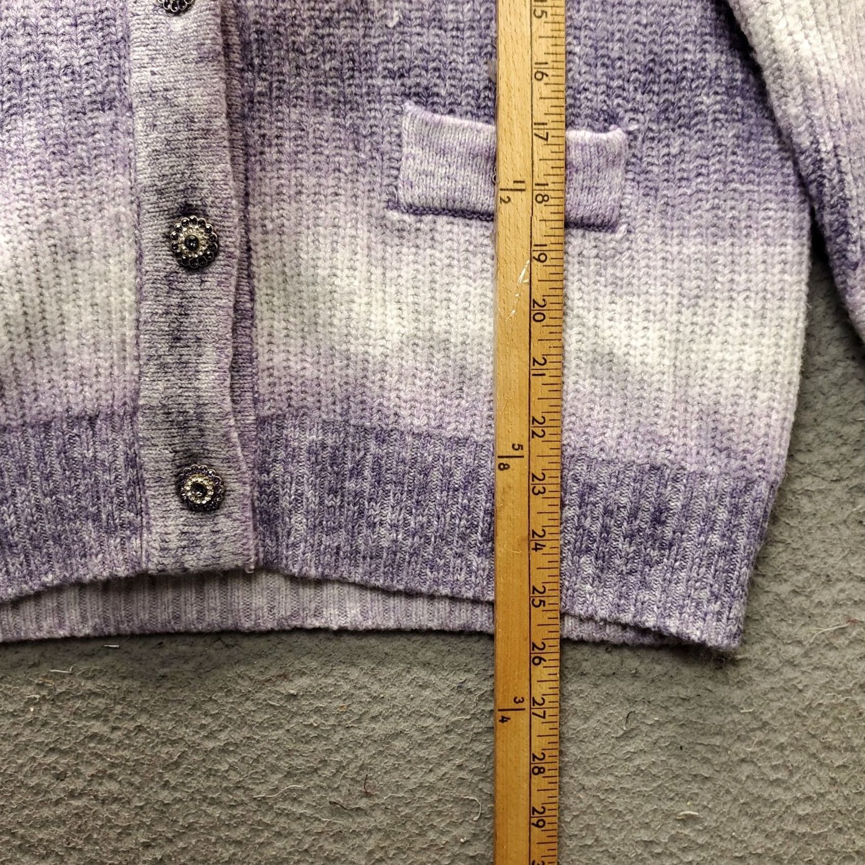 Vintage Alfred Dunner Cardigan Womens M Multi Striped Raglan Sleeve Button Front Size M / US 6-8 / IT 42-44 - 3 Thumbnail