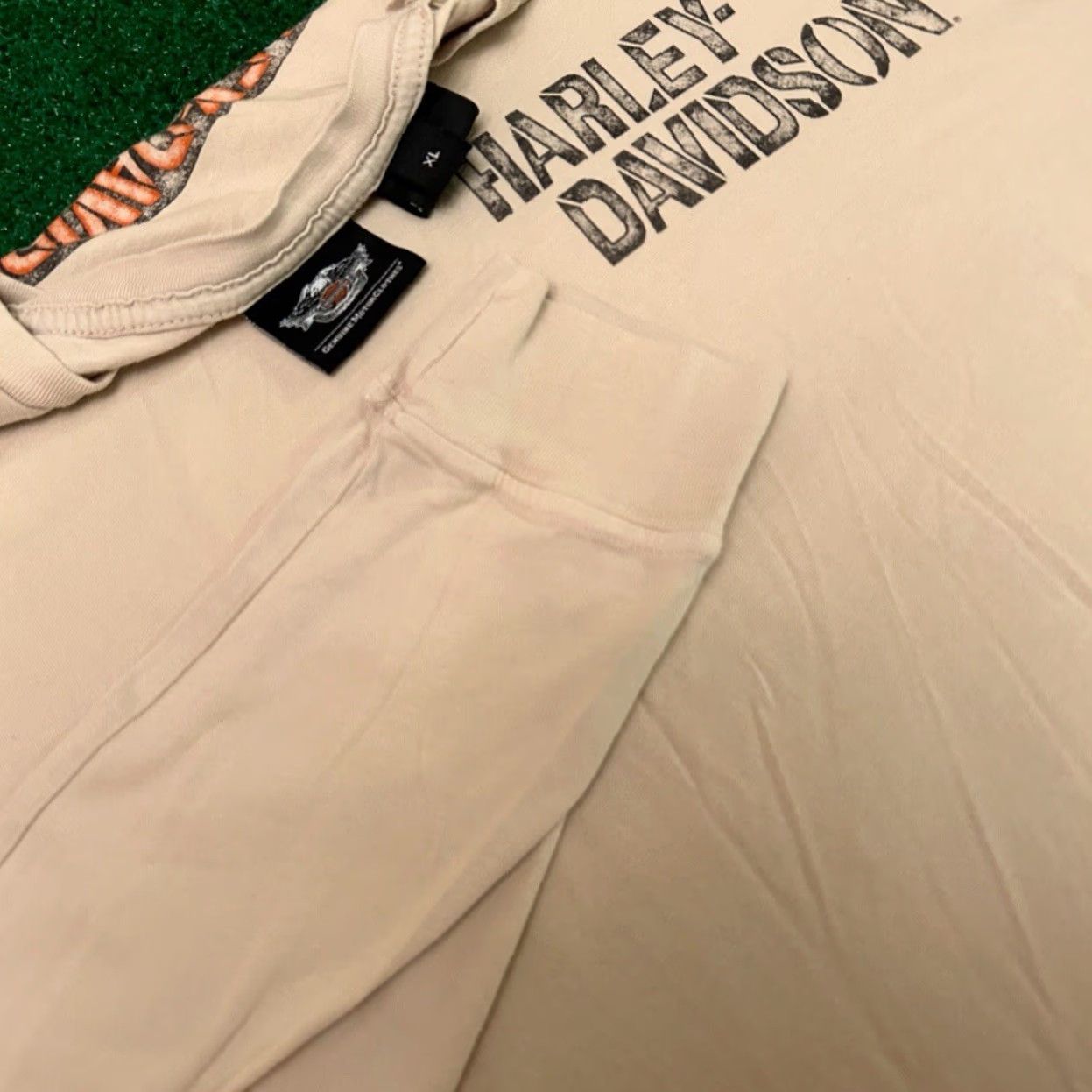 Harley Davidson VINTAGE Harley-Davidson Motors Y2K Biker Skull Logo VTG Longsleeve Shirt XL Beige Mens Long Sleeve Shirt Size US XL / EU 56 / 4 - 3 Thumbnail