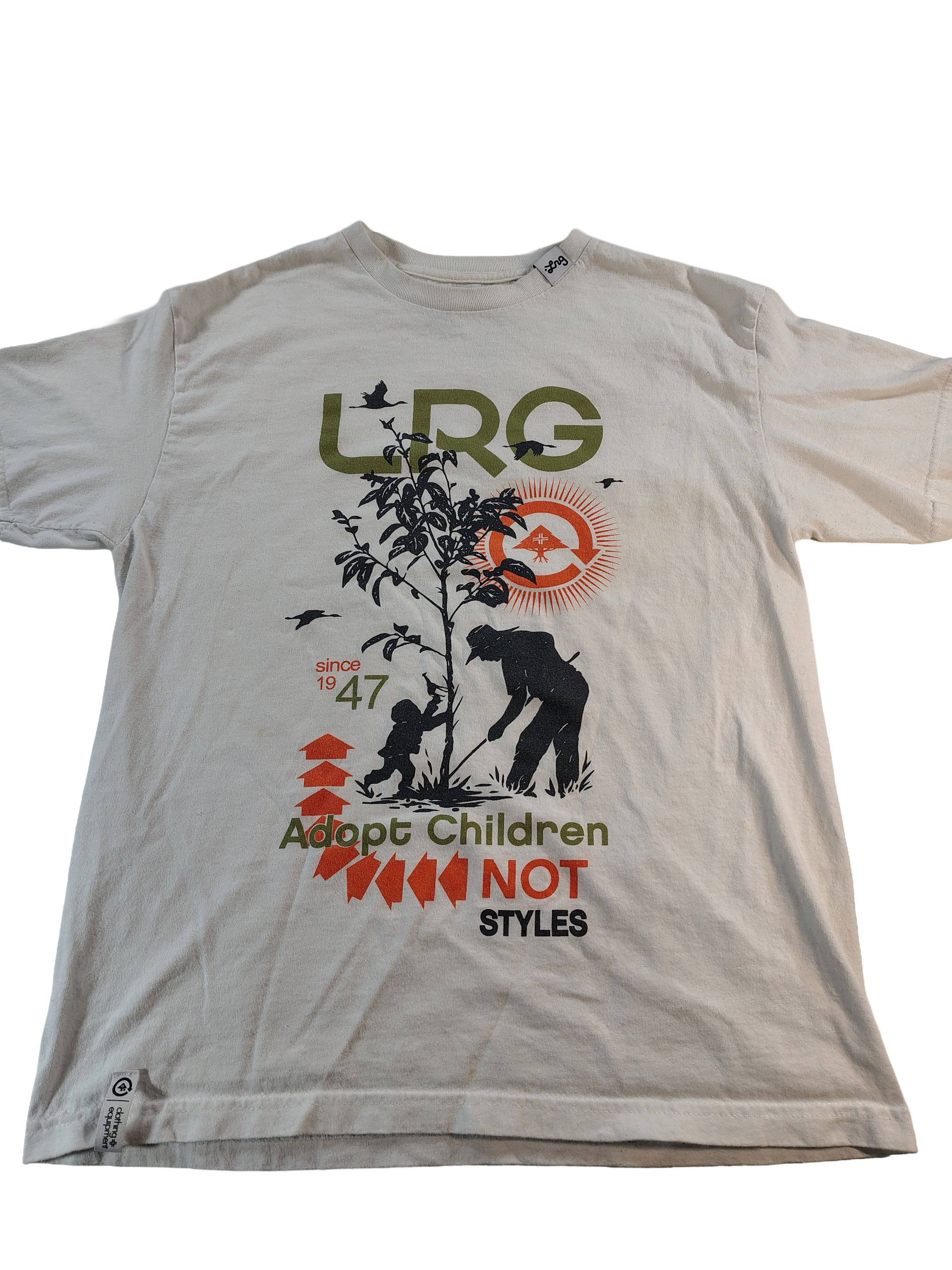 LRG Men's White LRG "Adopt Children Not Styles" Graphic T-Shirt Size US M / EU 48-50 / 2 - 1 Thumbnail