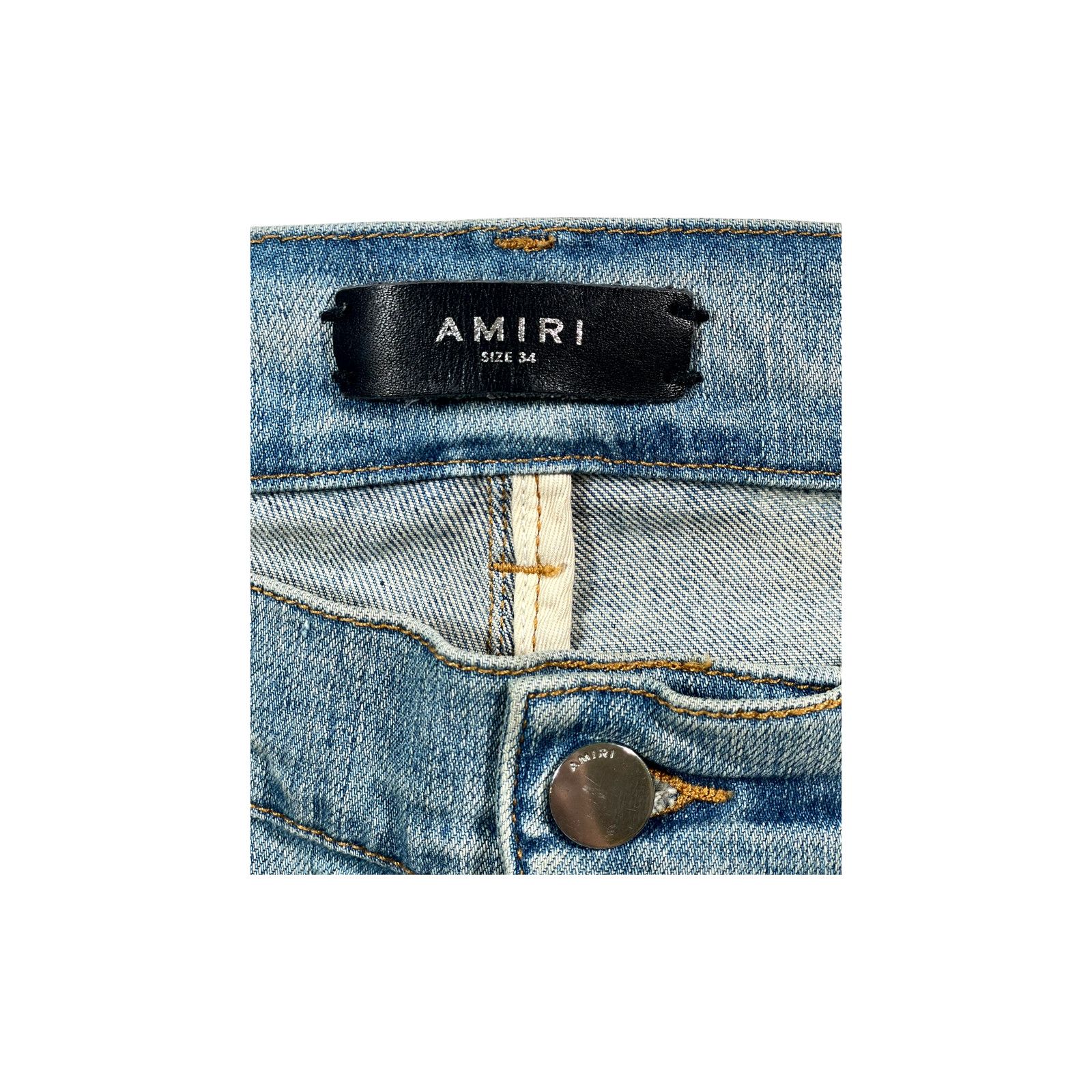 Amiri Amiri Cheetah Thrasher Patch Light Wash Jeans Size US 34 / EU 50 - 4 Thumbnail