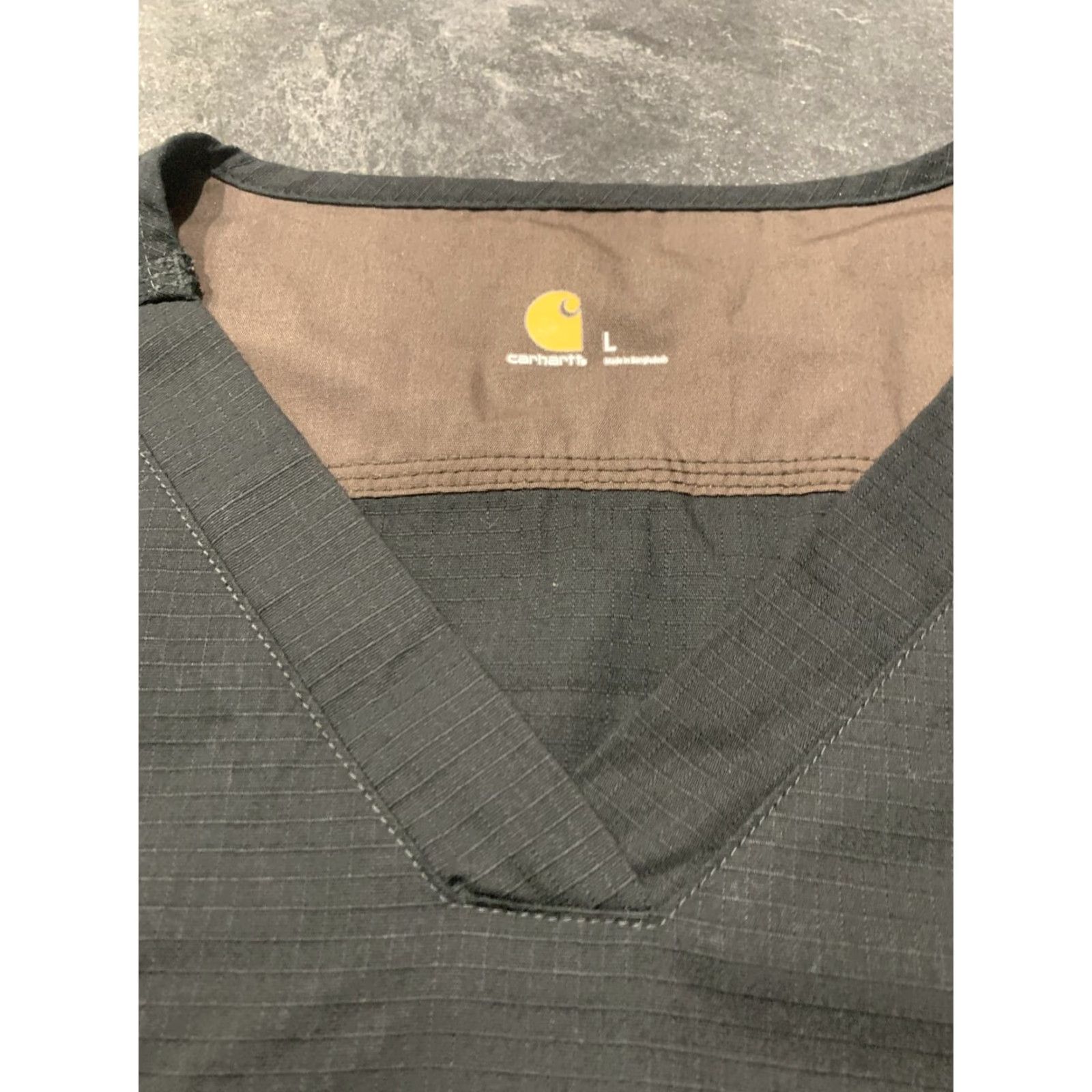 Carhartt CARHARTT Scrub Top Medical Black Short Sleeve Adult Large Rip Stop Mens Size US L / EU 52-54 / 3 - 4 Thumbnail