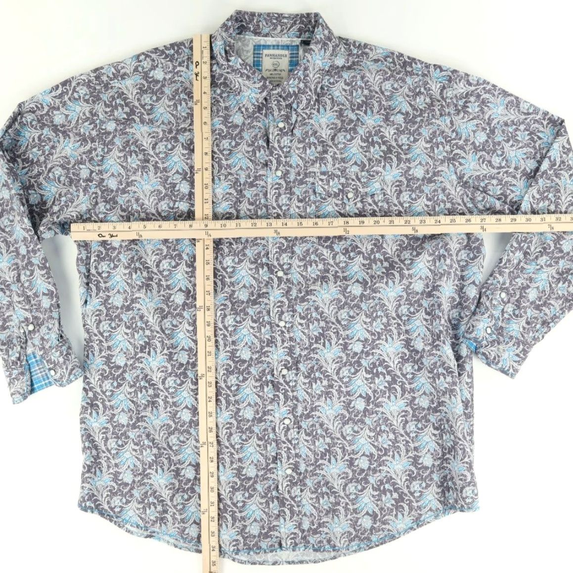 Vintage Panhandle Slim Rough Stock Pearl Snap Paisley Long Sleeve Shirt Mens 2XL Size US XXL / EU 58 / 5 - 3 Thumbnail