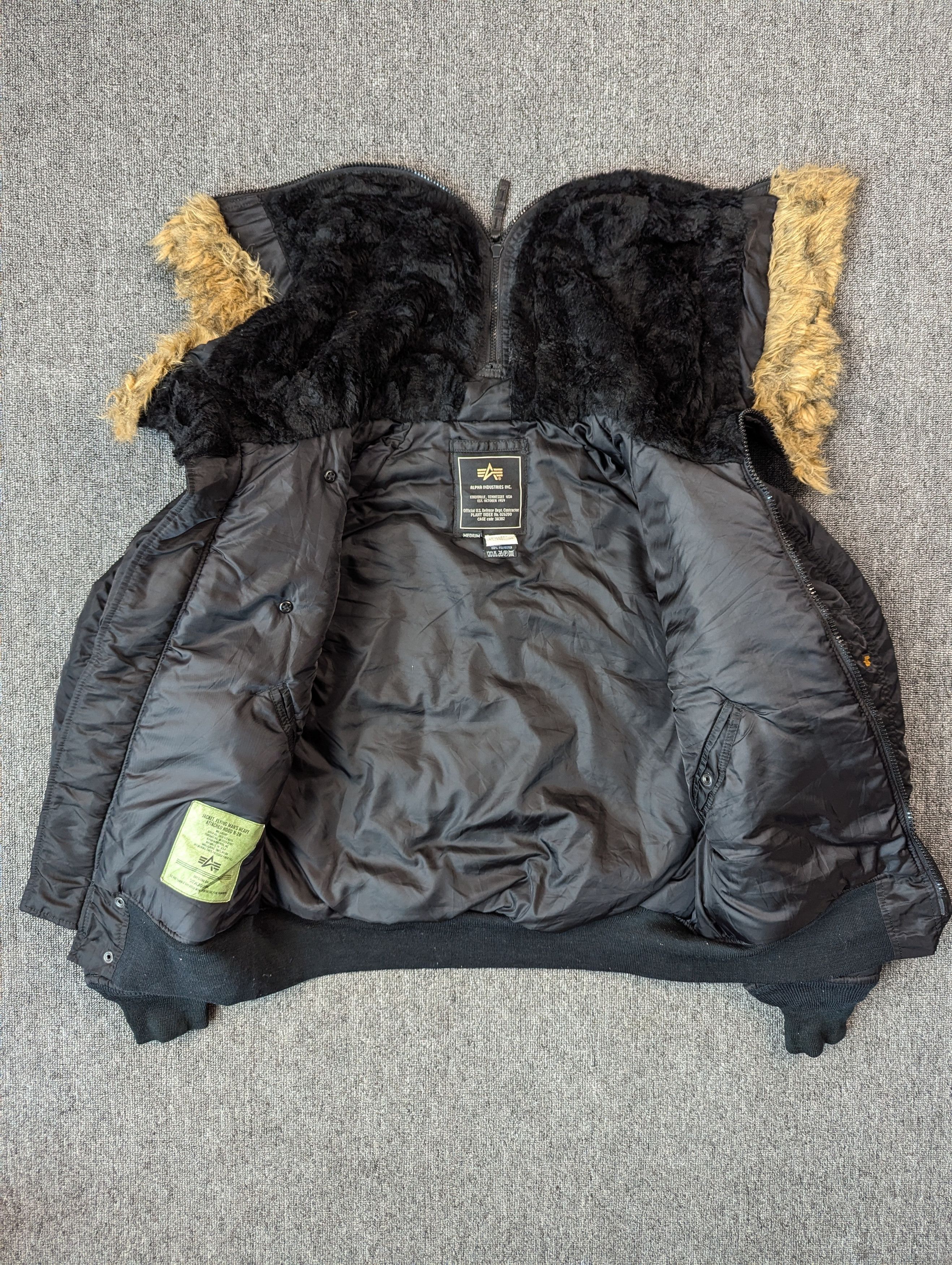 ジャケット・アウター Alpha N-2B Flight Jacket Black Vintage Vintage N-2B Alpha Industries Hooded Bomber Flight Jacket