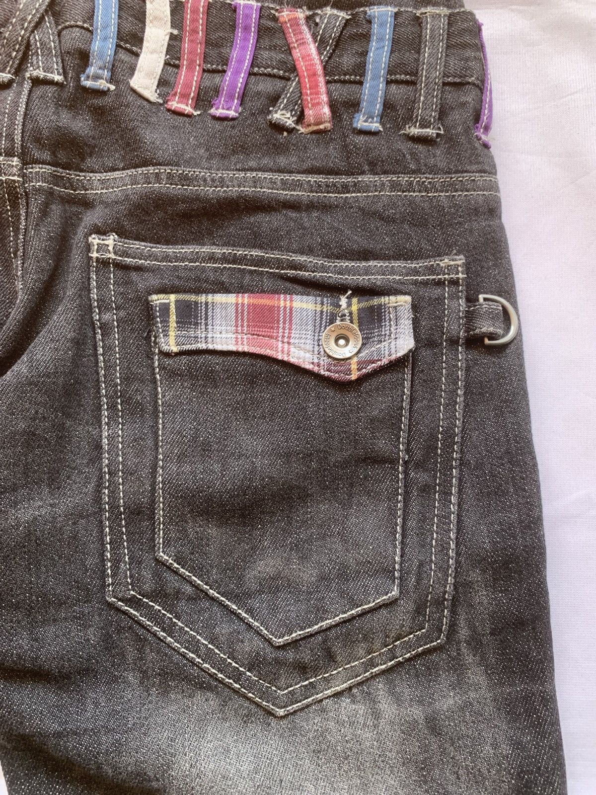 Japanese Brand Y2k Punk Double Focus Double Waist Whisker Bondage Jeans Size US 30 / EU 46 - 17 Thumbnail