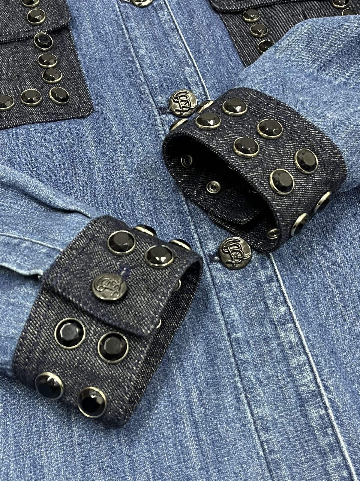 Sonia Rykiel Sonia Rykiel Rare SS16 Denim Jacket Rhinestone Oversized XL Size XL / US 12-14 / IT 48-50 - 13 Thumbnail