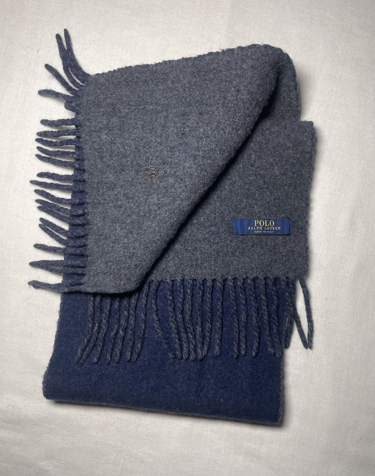 Polo Ralph Lauren × Ralph Lauren Polo Ralph Lauren navy grey wool scarf Size ONE SIZE - 1 Thumbnail