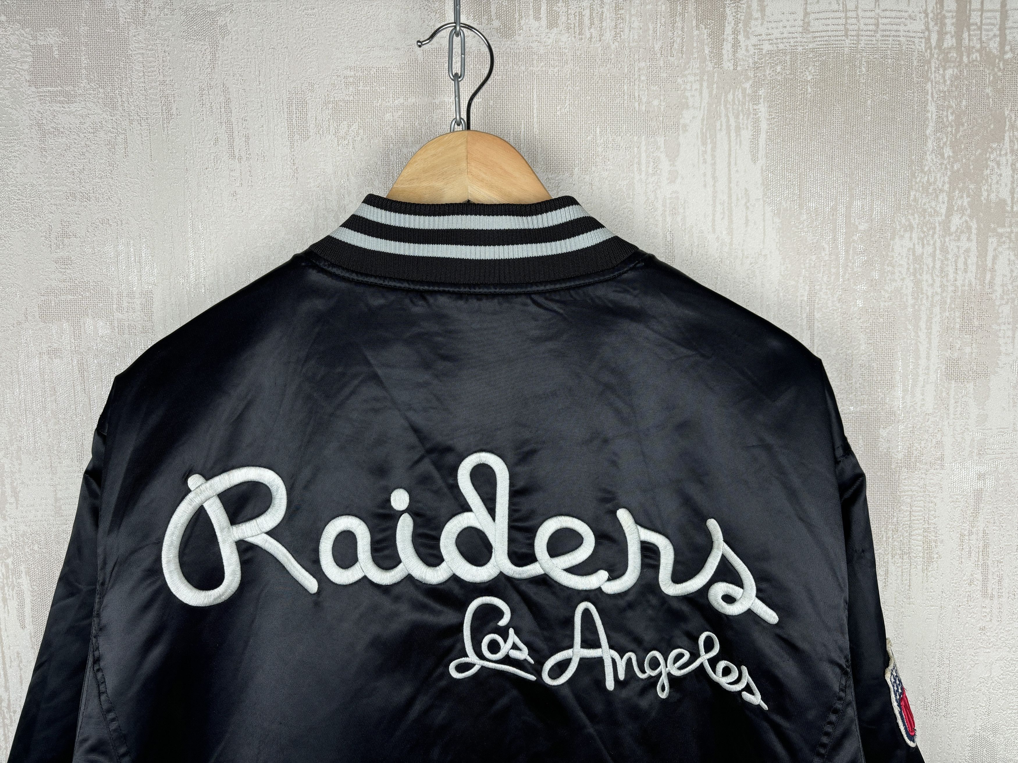 NFL × Reebok Vintage Raiders Reebok NFL Satin Bomber Jacket Size US XXL / EU 58 / 5 - 15 Thumbnail