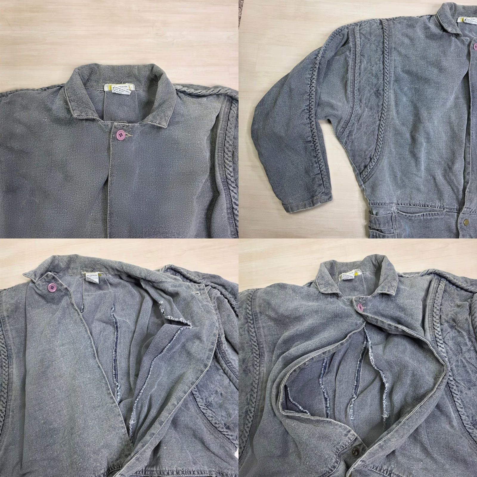 Vintage Cotler Mens Gray Wash Denim Jacket Buckle Back Distressed L Size US L / EU 52-54 / 3 - 8 Thumbnail