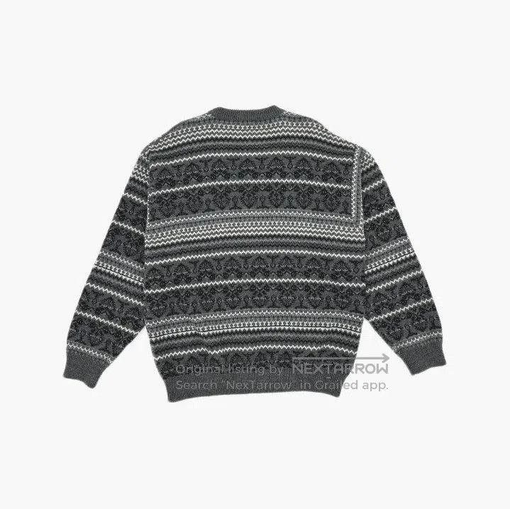Balenciaga Men's Gray Sweater with Fair Isle Pattern.