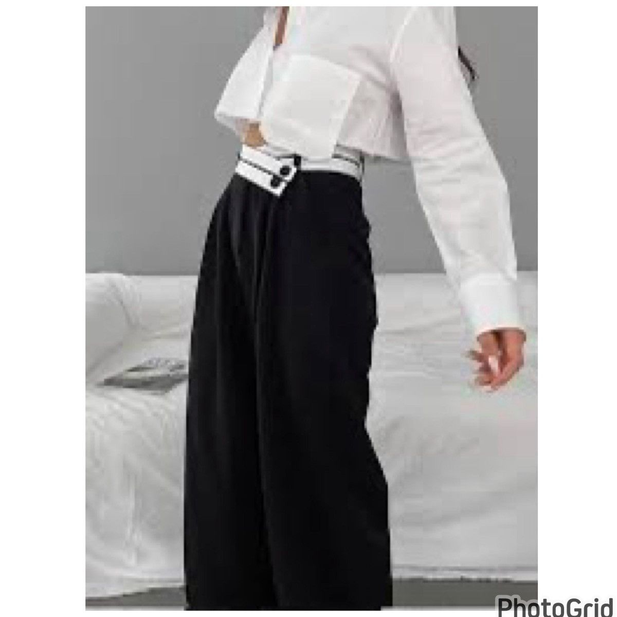 Zara ZARA Contrast Waistband Pants Size 28" / US 6 / IT 42 - 8 Thumbnail