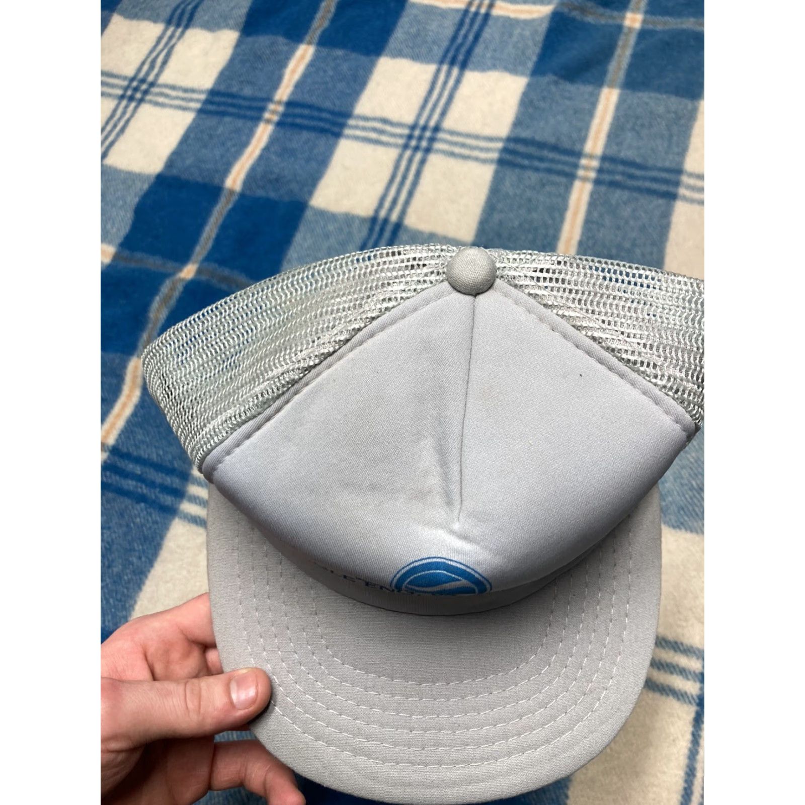 Vintage VINTAGE K-Brand Trucker Hat Eagle Pennant Winner MFG Korea Cap Gray Adjustable Men Size ONE SIZE - 2 Thumbnail