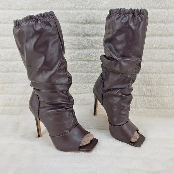 Other Victoria Brown Square toe Mid Calf Adjustable Slouch Scrunch Size US 10 / IT 40 - 2 Thumbnail