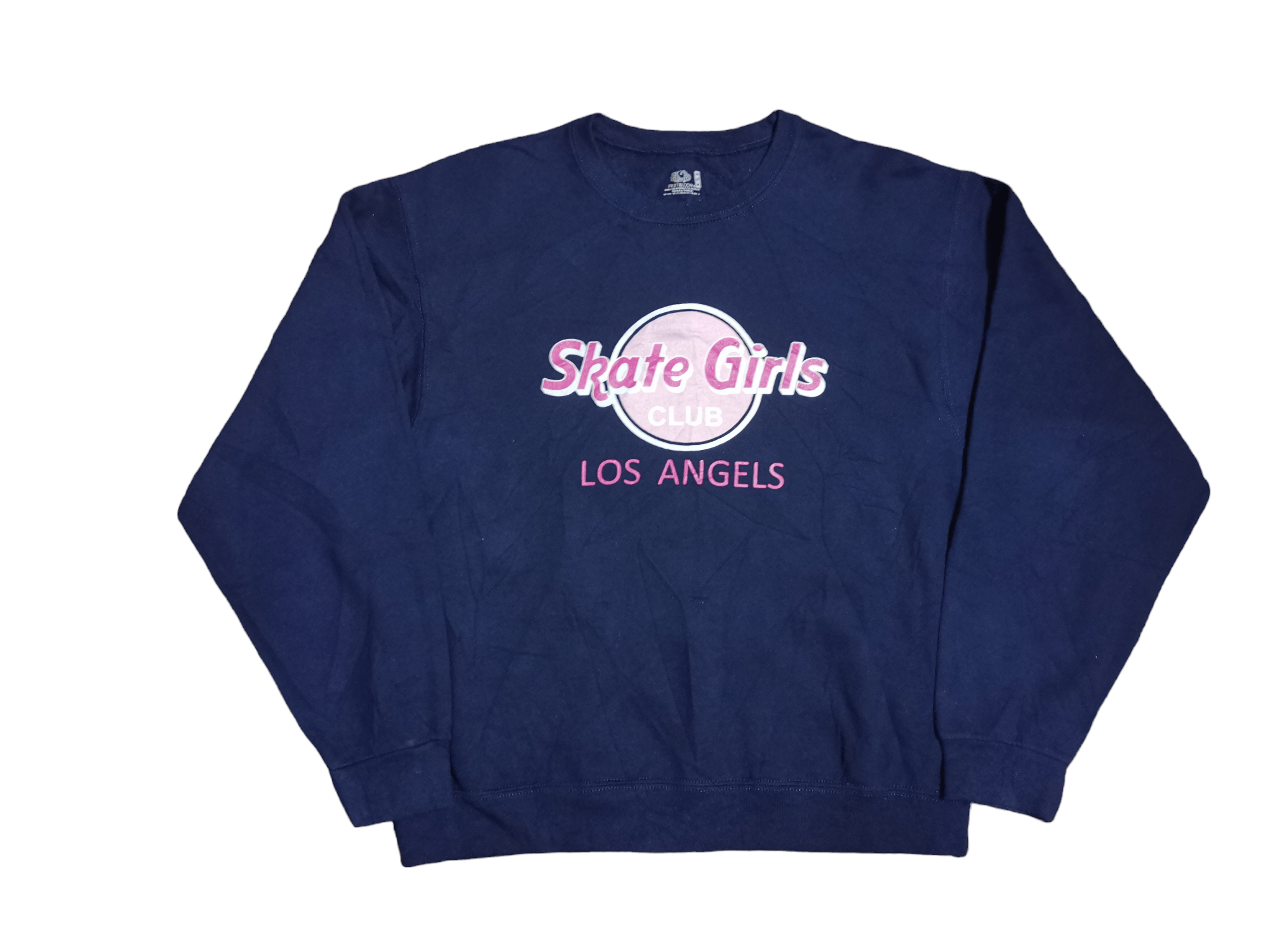 image of Girl Skateboards x Skategang Vintage 90's Skate Girls Club Los Angeles Sweatshirt in Navy Blue (Siz