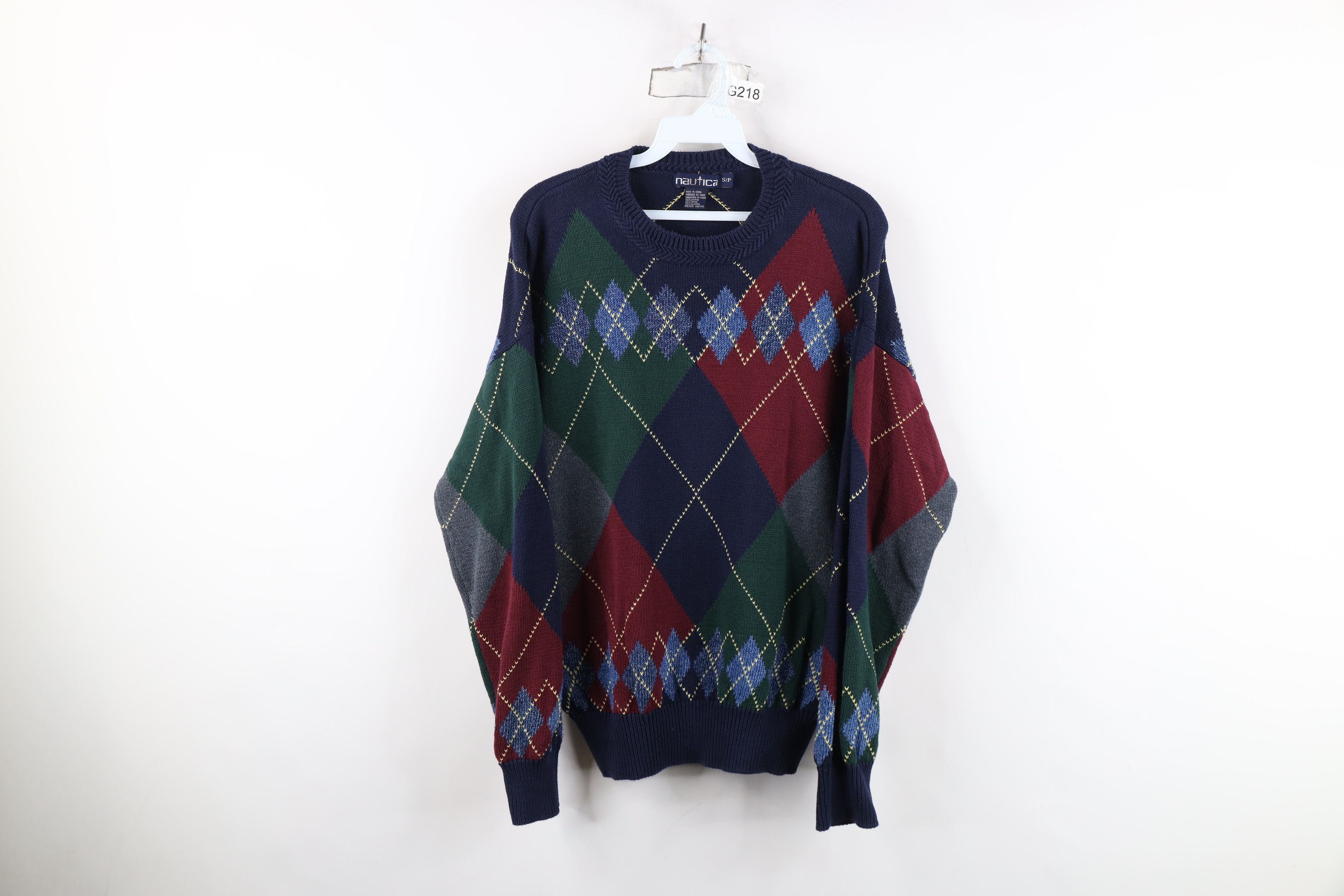 Nautica Vintage 90s Nautica Diamond Argyle Knit Crewneck Sweater Size US S / EU 44-46 / 1 - 1 Thumbnail