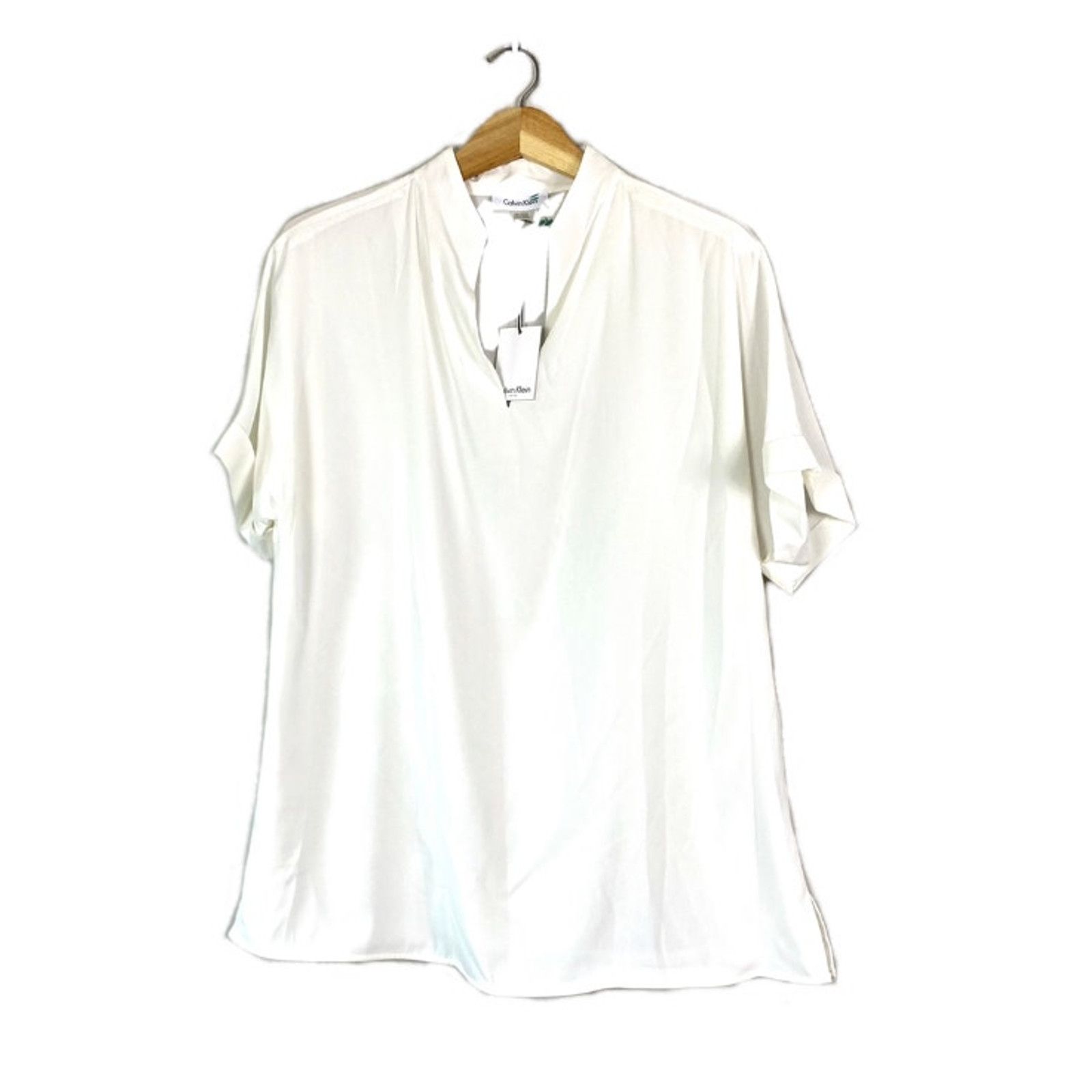 Calvin Klein NWT White Women's Calvin Klein Tunic Blouse M Size M / US 6-8 / IT 42-44 - 1 Thumbnail