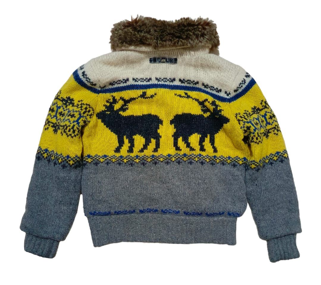 Aran Isles Knitwear Vintage Crux Raccoon Neck Fur Knit 2 Deer Size US S / EU 44-46 / 1 - 2 Thumbnail