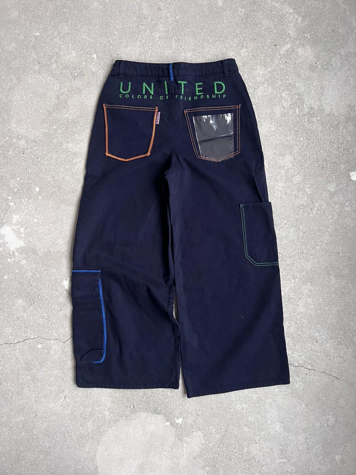 image of Jnco x United Colors Of Benetton Vintage Benetton Baggy Jeans in Dark Blue, Men's (Size 30)