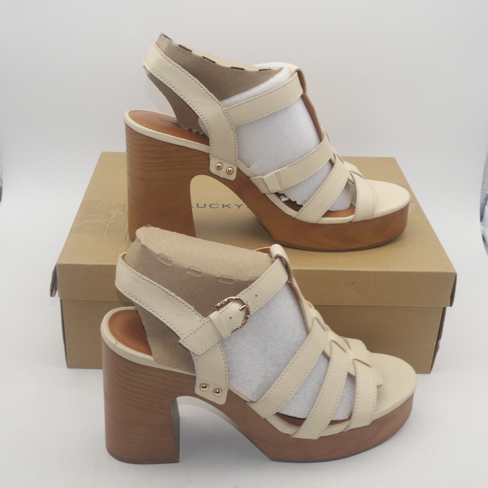 Lucky Brand NEW Lucky Brand Imana Leather Ankle Strap Sandals Heels Size US 9.5 / IT 39.5 - 4 Thumbnail