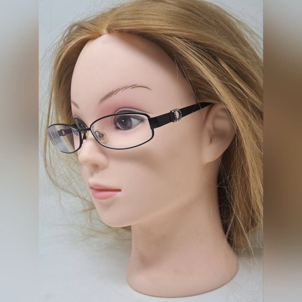 Dior Christian Dior Womens Eye Glasses Frames Crystals Black Vin Size ONE SIZE - 7 Thumbnail