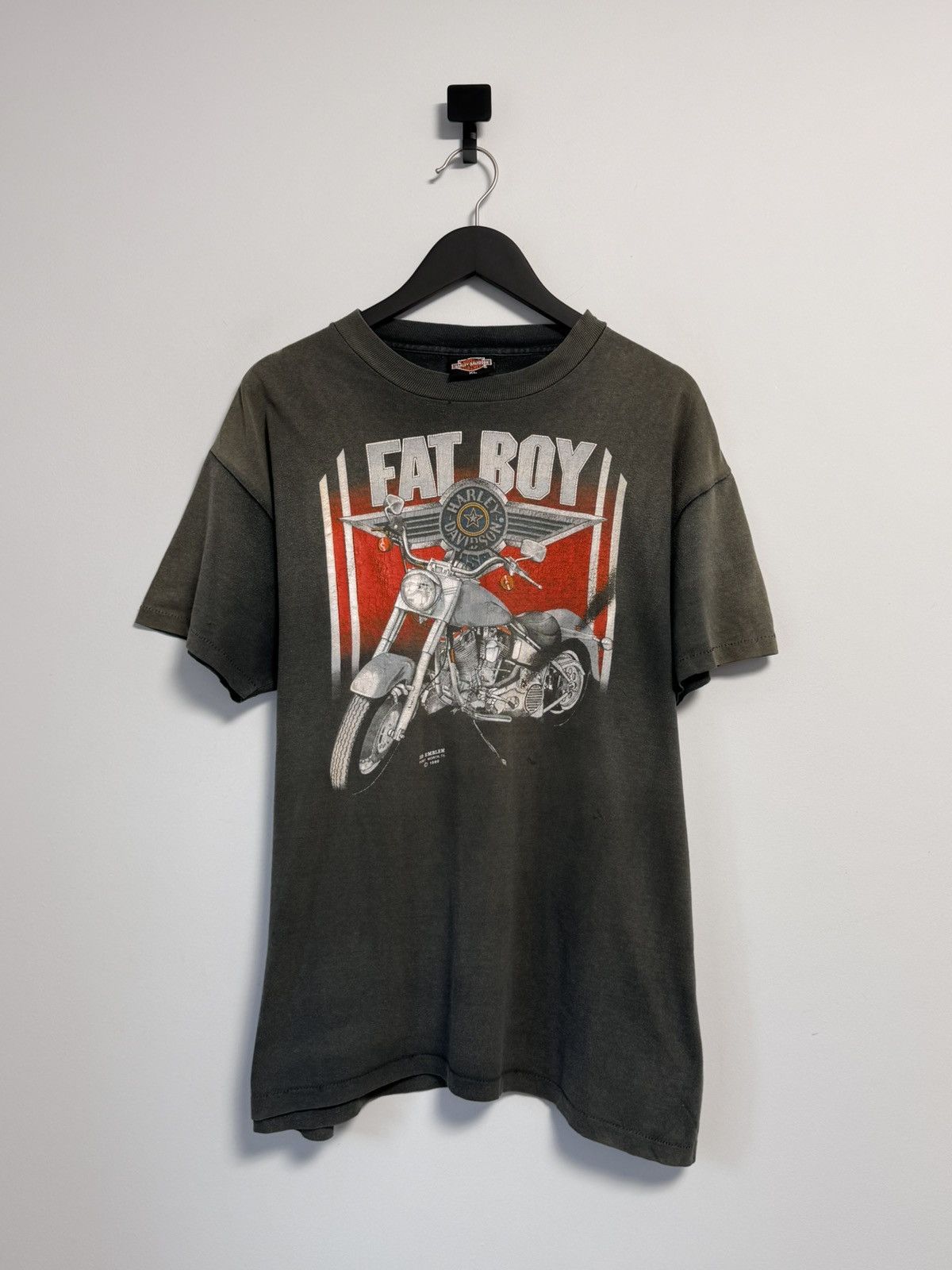 Vintage 1990 Harley Davidson 3D Emblem Fat Boy Size US XL / EU 56 / 4 - 1 Thumbnail