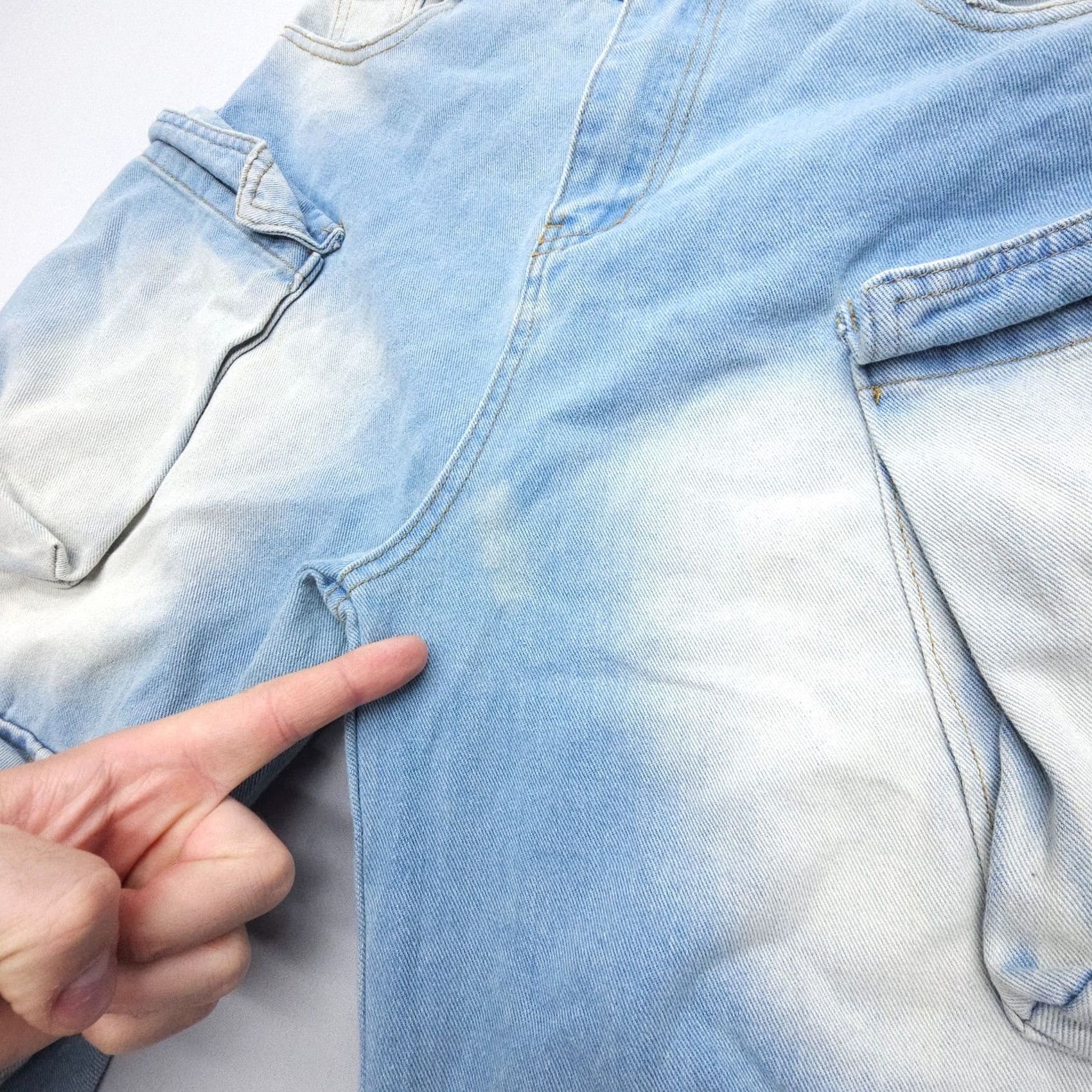 Vintage N.1 LA Wide Leg Baggy Cargo Jeans Size Medium (28x29") High Rise Barrel Street Size 32" / US 10 / IT 46 - 6 Thumbnail