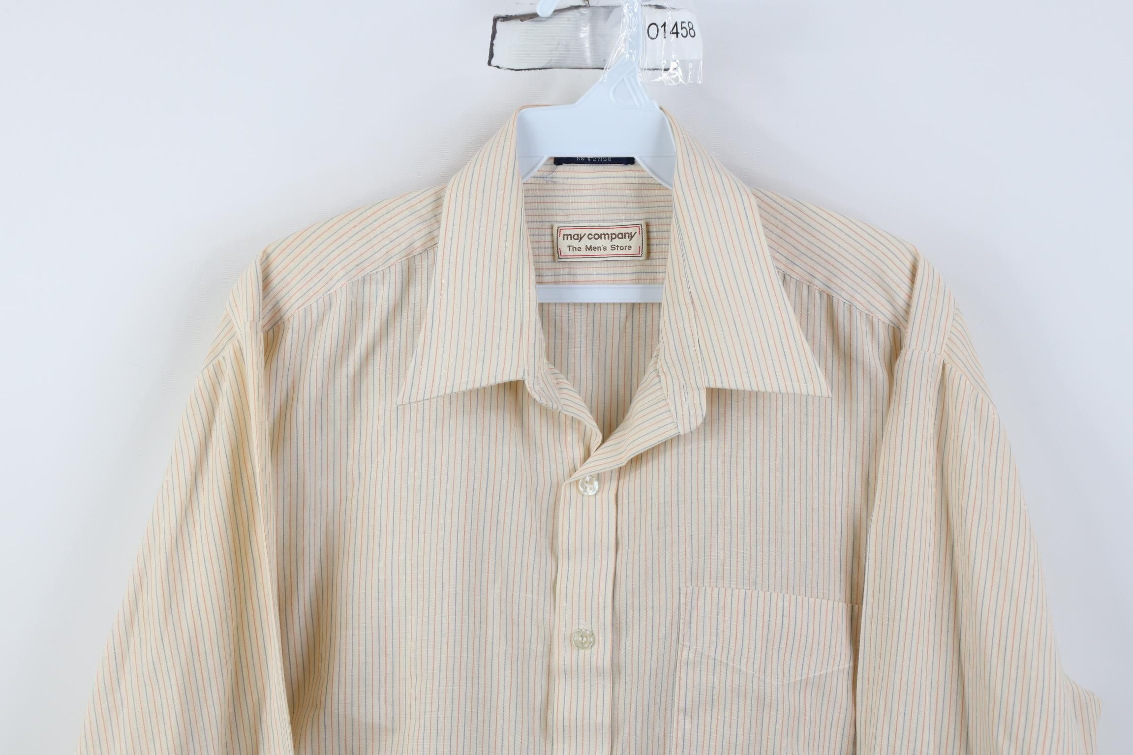 Vintage Vintage 70s Streetwear Dagger Collar Striped Button Shirt Size US M / EU 48-50 / 2 - 2 Thumbnail