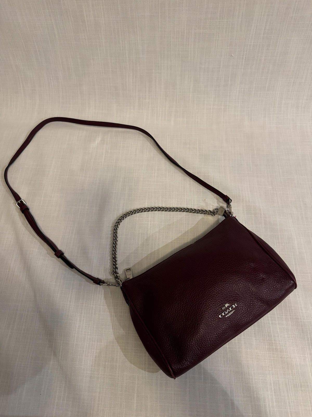 Coach Stylish Coach Burgundy Leather Crossbody Bag Size ONE SIZE - 1 Thumbnail