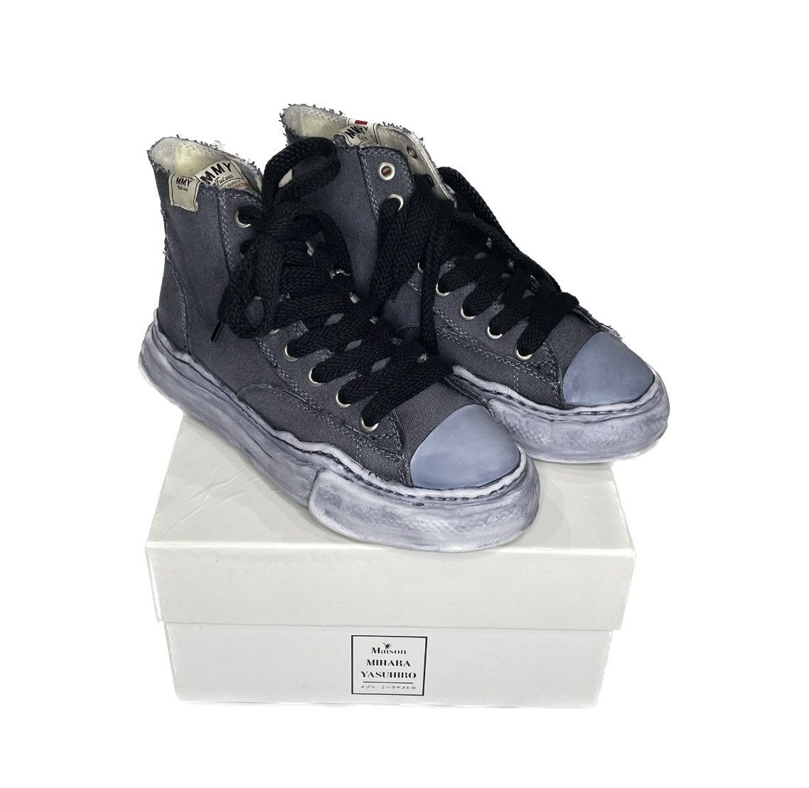 image of Maison Mihara Yasuhiro Hank Dyed Grey Shoes, Men's (Size 8)