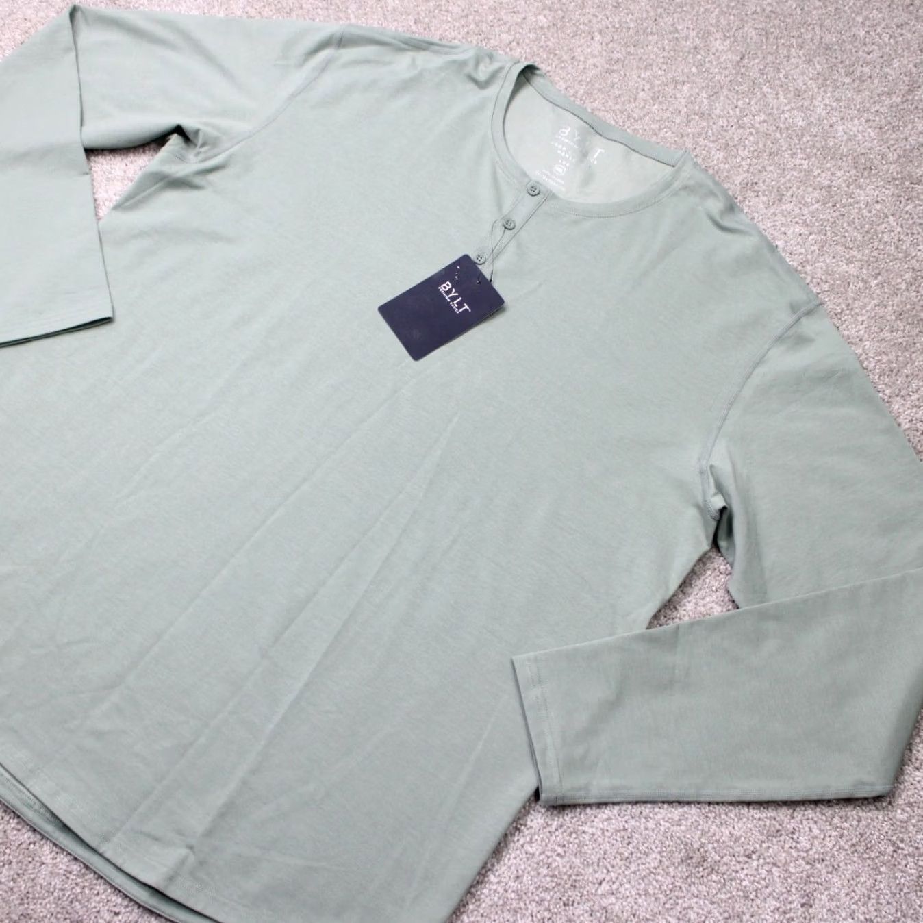 Vintage BYLT Shirt Mens 2XL Green Henley XL NWT Long Sleeve Stretch Pullover T-Shirt Sportsman Classic Cotton Polyester Spandex Relaxed Fit Size US XXL / EU 58 / 5 - 2 Thumbnail