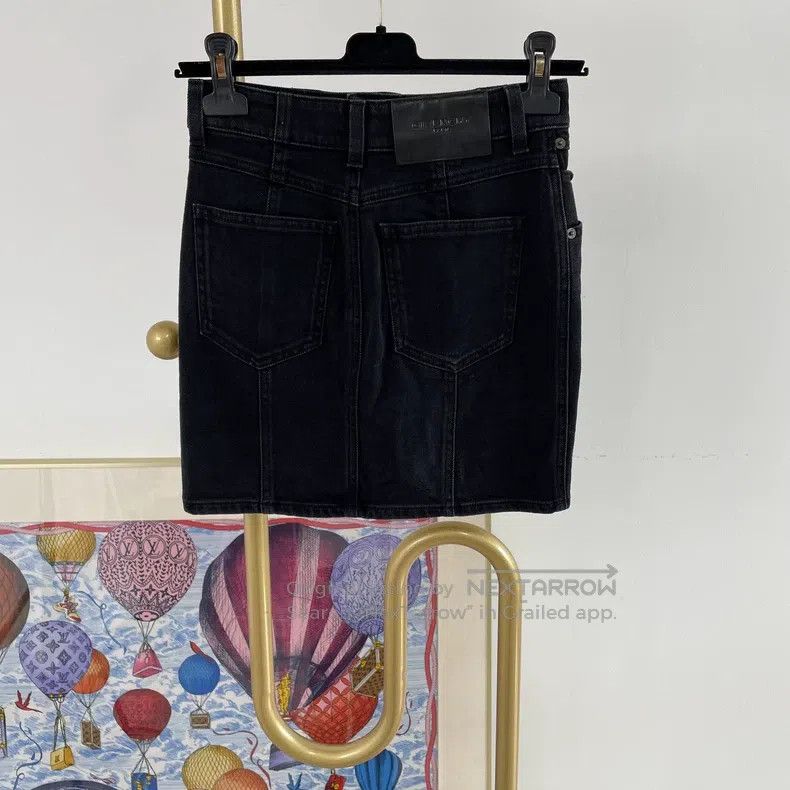 Givenchy Givenchy Black Denim Skirt Size 33" - 2 Thumbnail