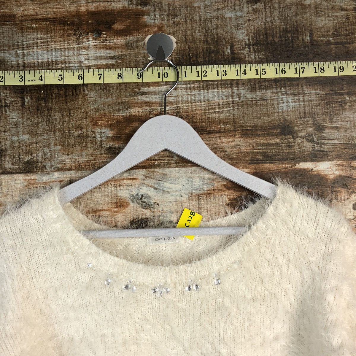 Homespun Knitwear × Japanese Brand DLL Colza White mohair shaggy fur Knitwear #C228 Size S / US 4 / IT 40 - 4 Thumbnail