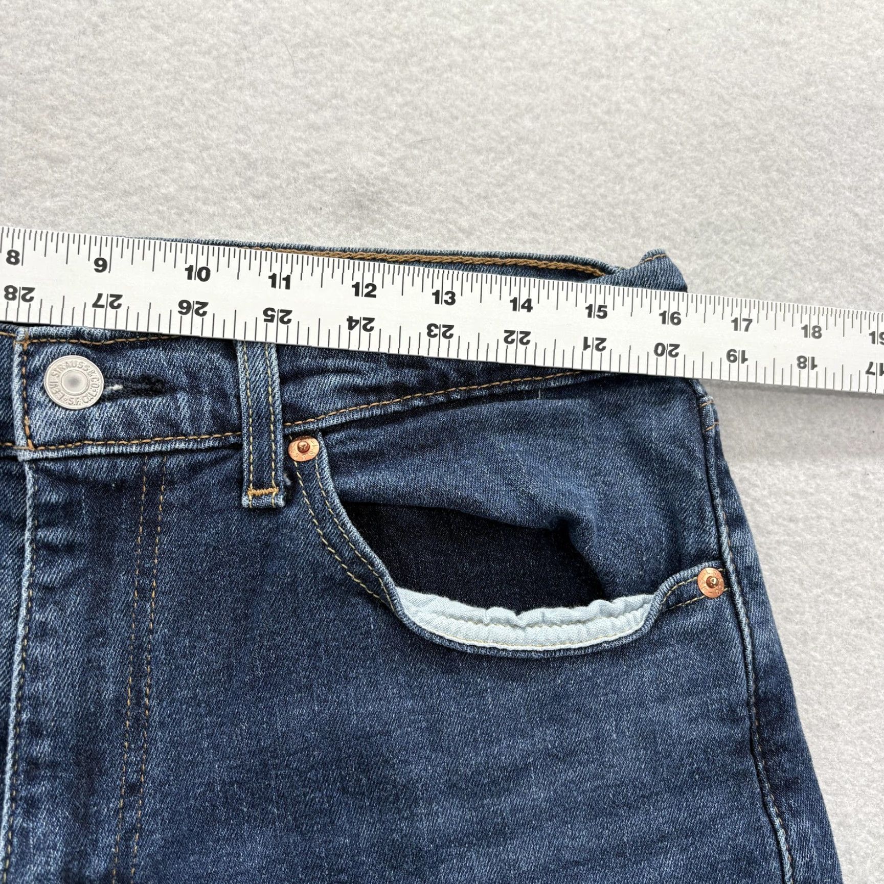 Levi's Levi's 505 Jeans Mens 32x30 Blue Medium Wash Regular Fit Straight Denim Stretch Jeans Size US 32 / EU 48 - 7 Thumbnail