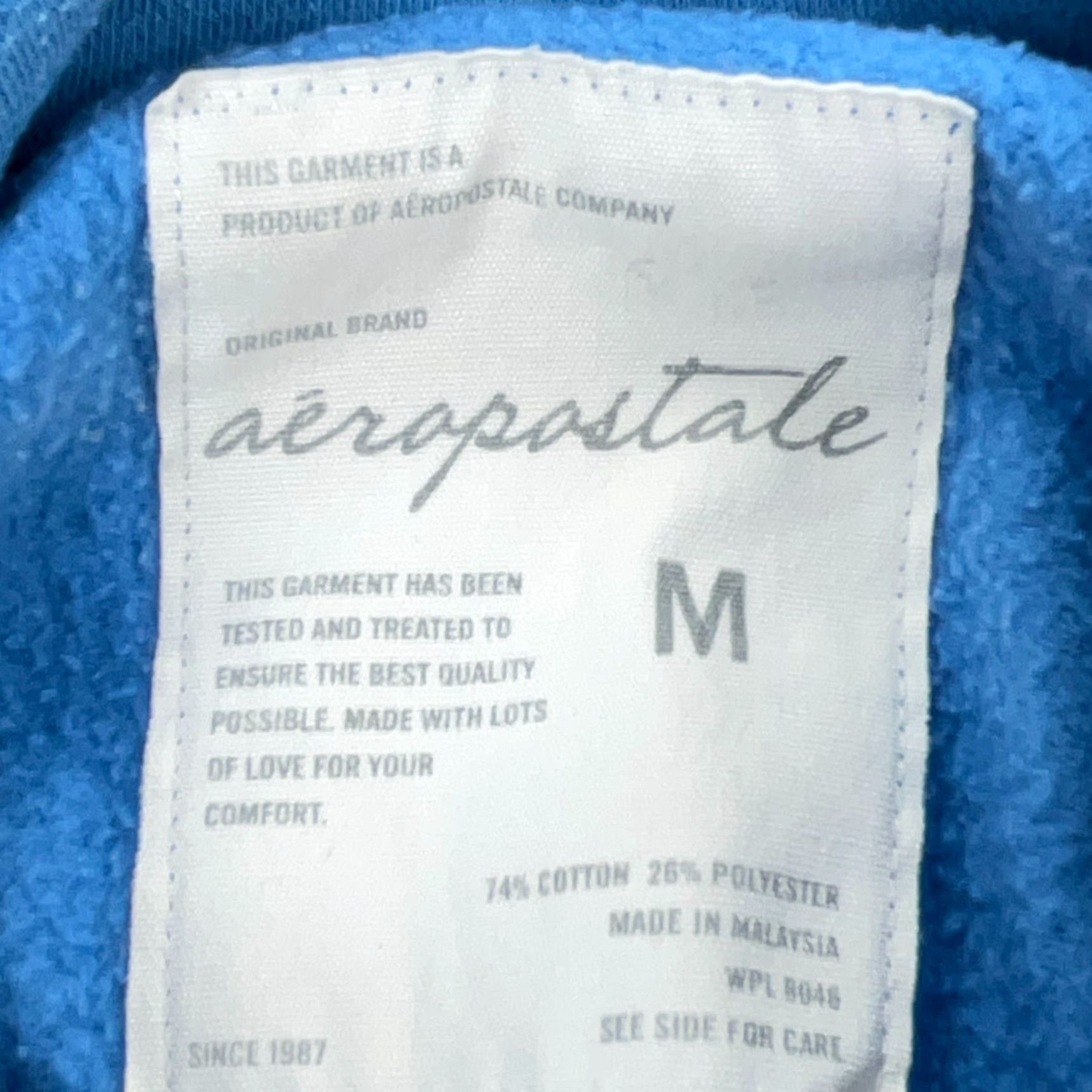 Vintage Aéropostale Hoodie Women Medium Blue Sweatshirt Casual All Seasons Zip Front Pullover 2000s Size M / US 6-8 / IT 42-44 - 3 Thumbnail