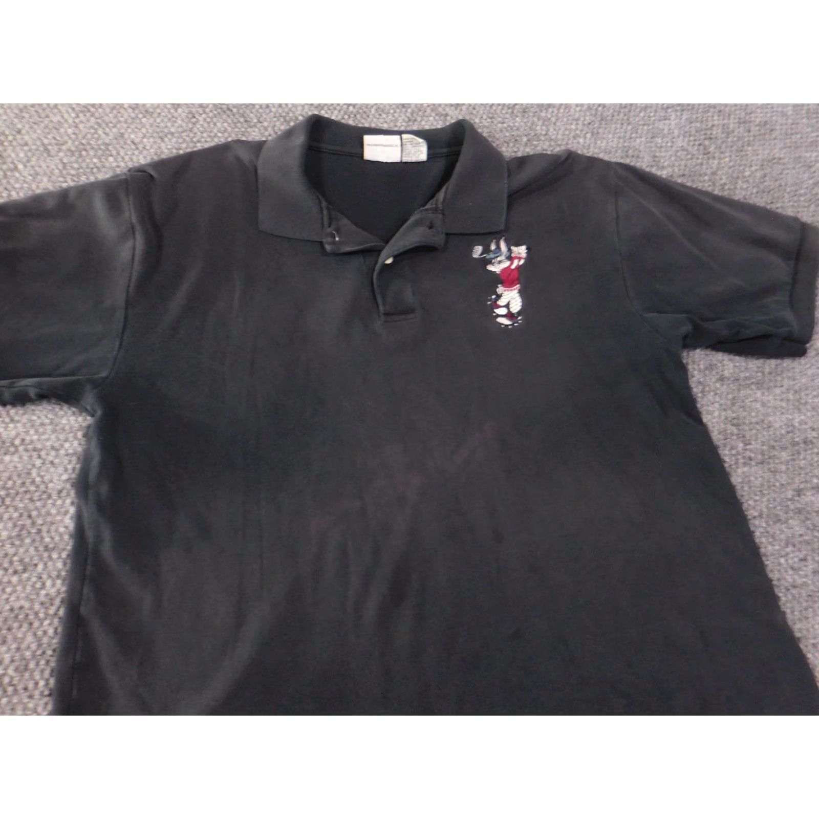 Acme Clothing VINTAGE Acme Polo Shirt Mens L Black Embroidered Bugs Bunny Golf Embroidery Solid Short Sleeve Vintage Shirt Mens CG Size US L / EU 52-54 / 3 - 3 Thumbnail