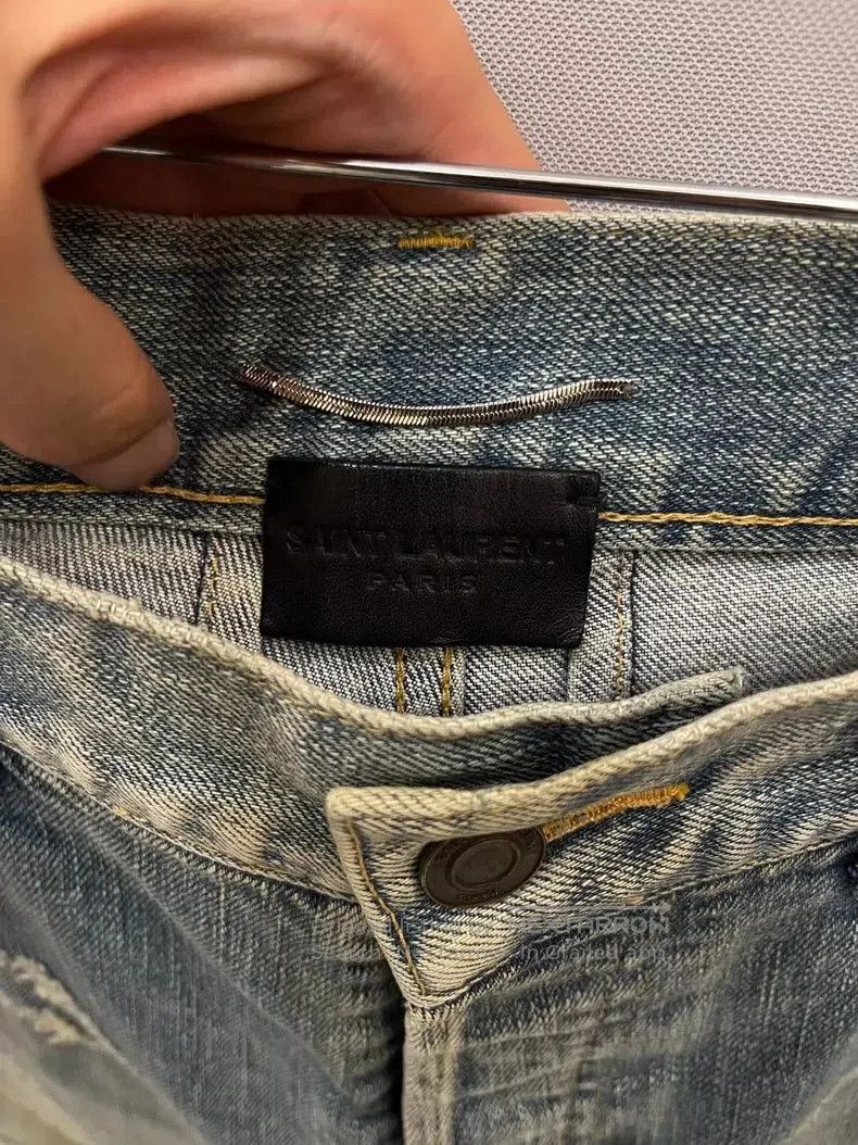 Saint Laurent Paris YSL SLP Distressed Blue Jeans. Size US 30 / EU 46 - 5 Thumbnail