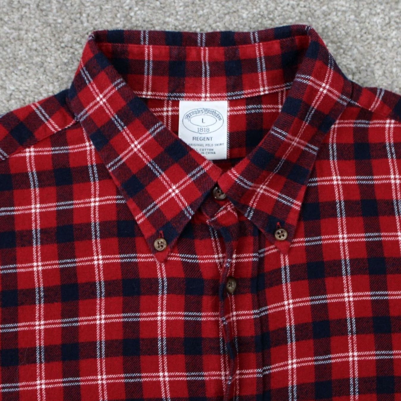 Brooks Brothers Brooks Brothers Regent Flannel Shirt Mens Large Red/Black Buffalo Plaid Cotton Shirt Size US L / EU 52-54 / 3 - 5 Thumbnail