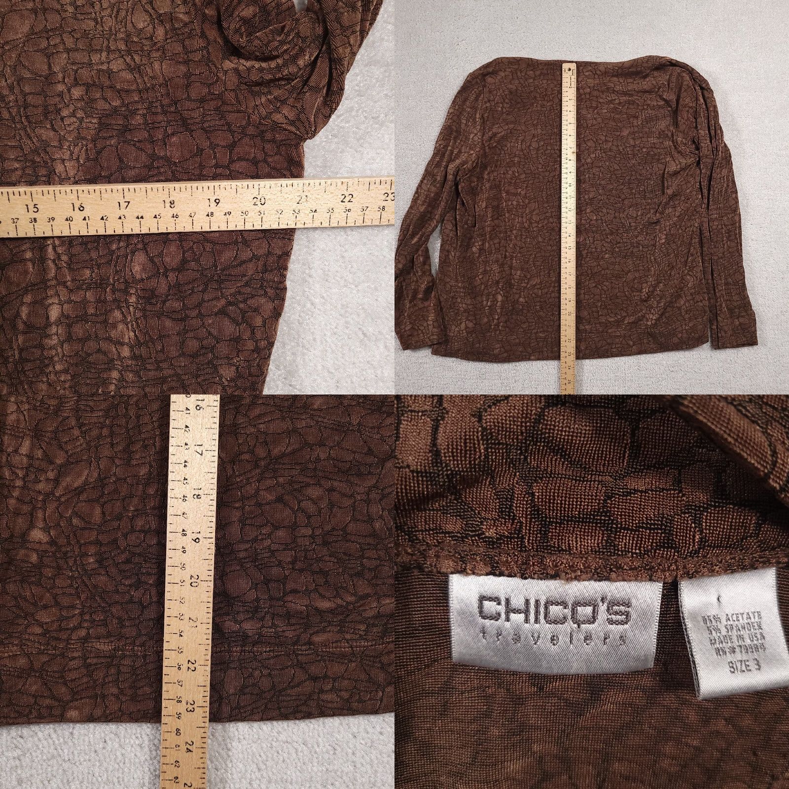 Vintage Vintage Chico'S Travelers Cardigan Womens 3 Brown Pattern Heavy Long Sleeve Open USA Size XS / US 0-2 / IT 36-38 - 8 Thumbnail