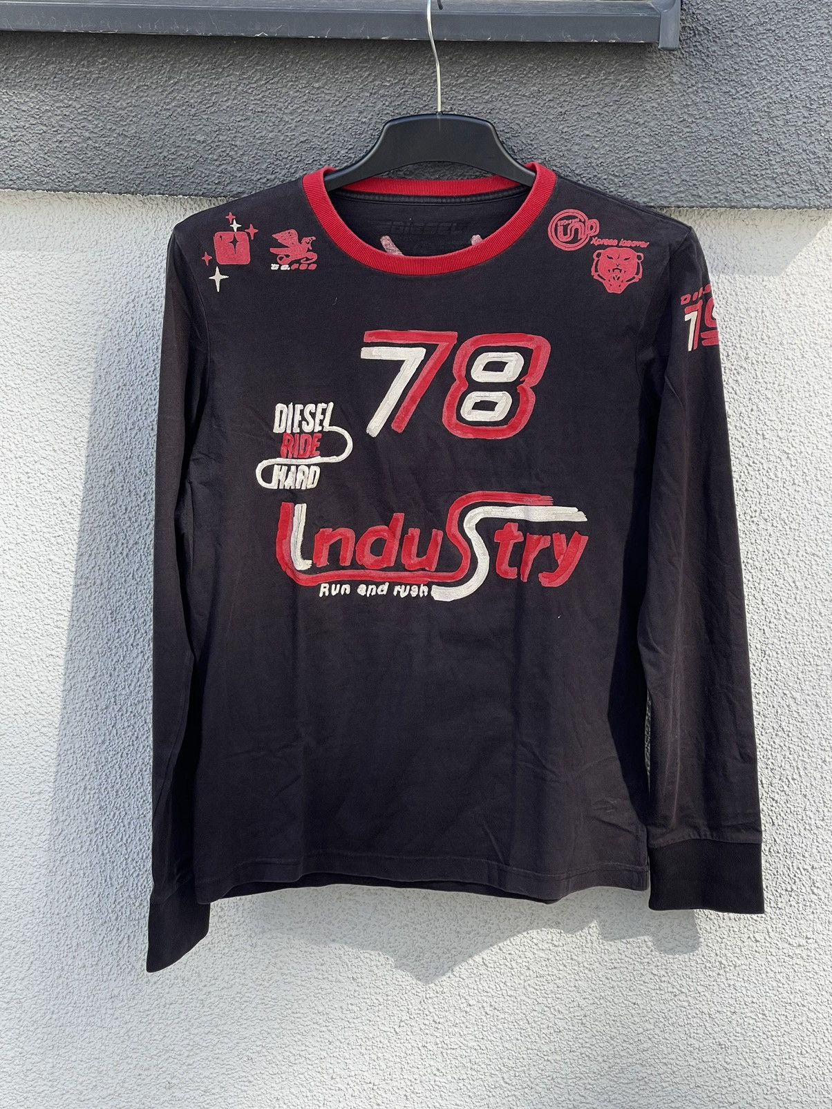 Diesel Y2K Diesel Ride Hard painted Longsleeve tee vintage Size US S / EU 44-46 / 1 - 2 Thumbnail
