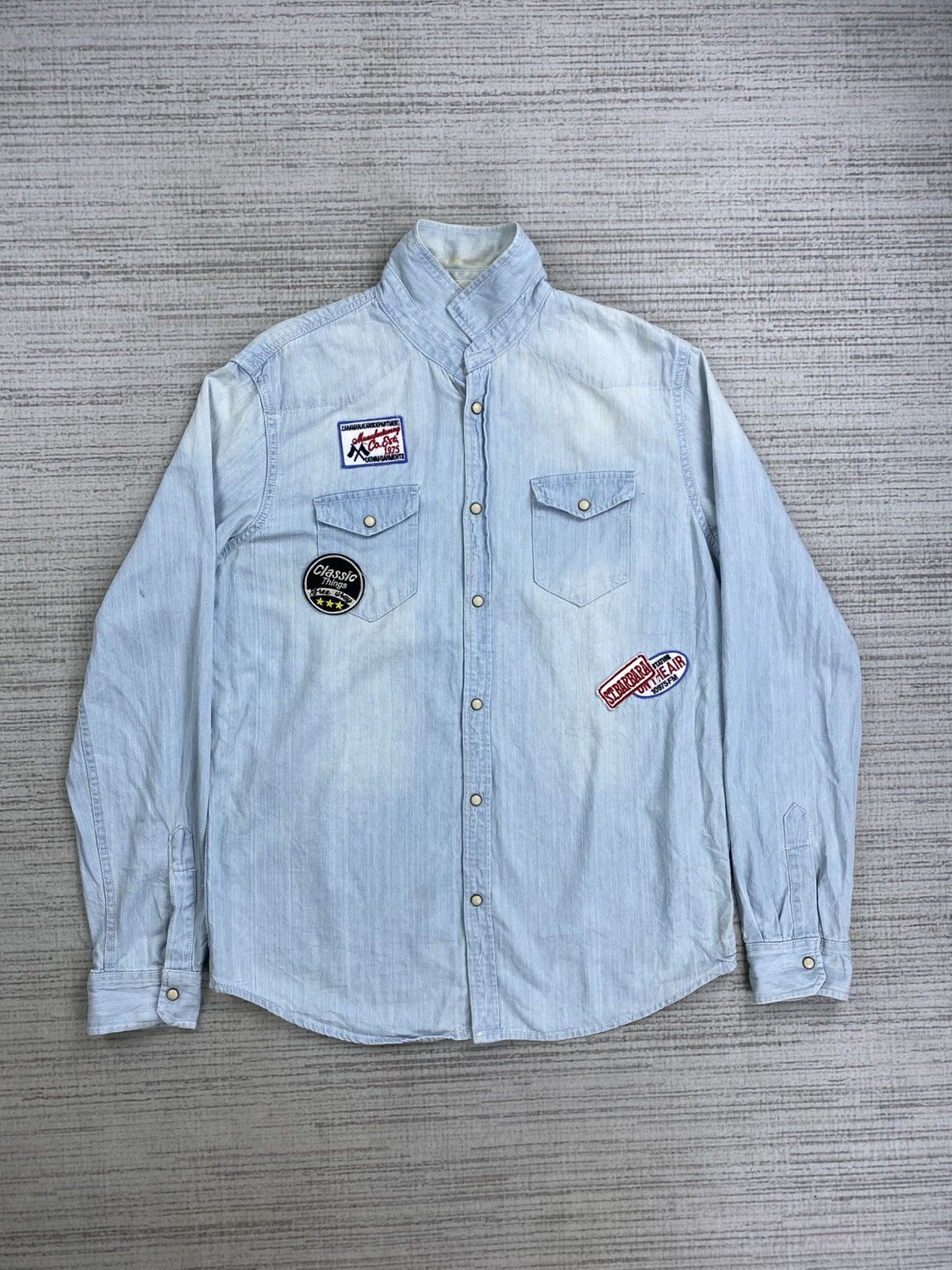Vintage × Zara Vintage The Zara Man Soft Blue Slim Fit Denim Shirt Size US M / EU 48-50 / 2 - 5 Thumbnail