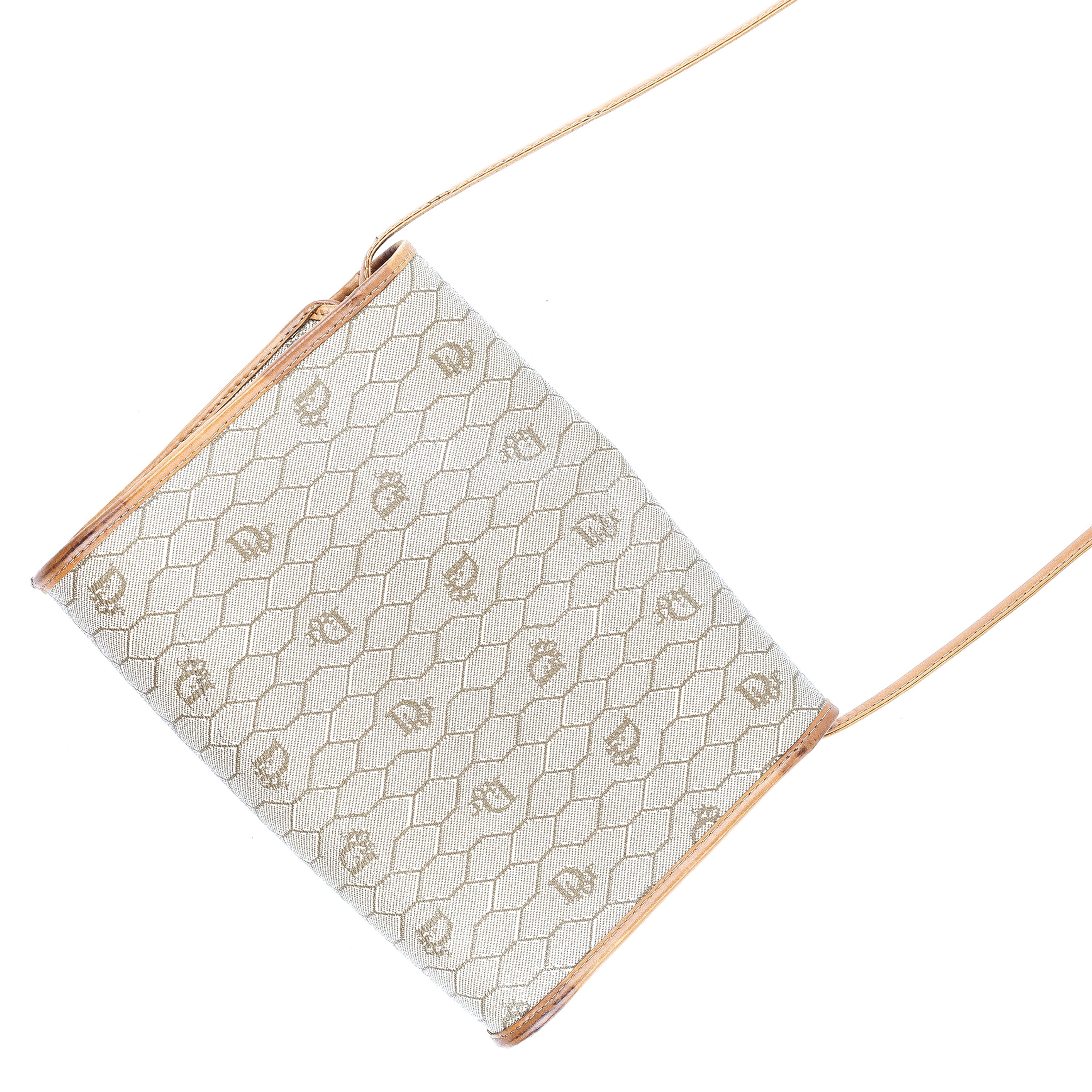 Dior Christian Dior Monogram Light Brown Leather Crossbody Bag Size ONE SIZE - 3 Thumbnail