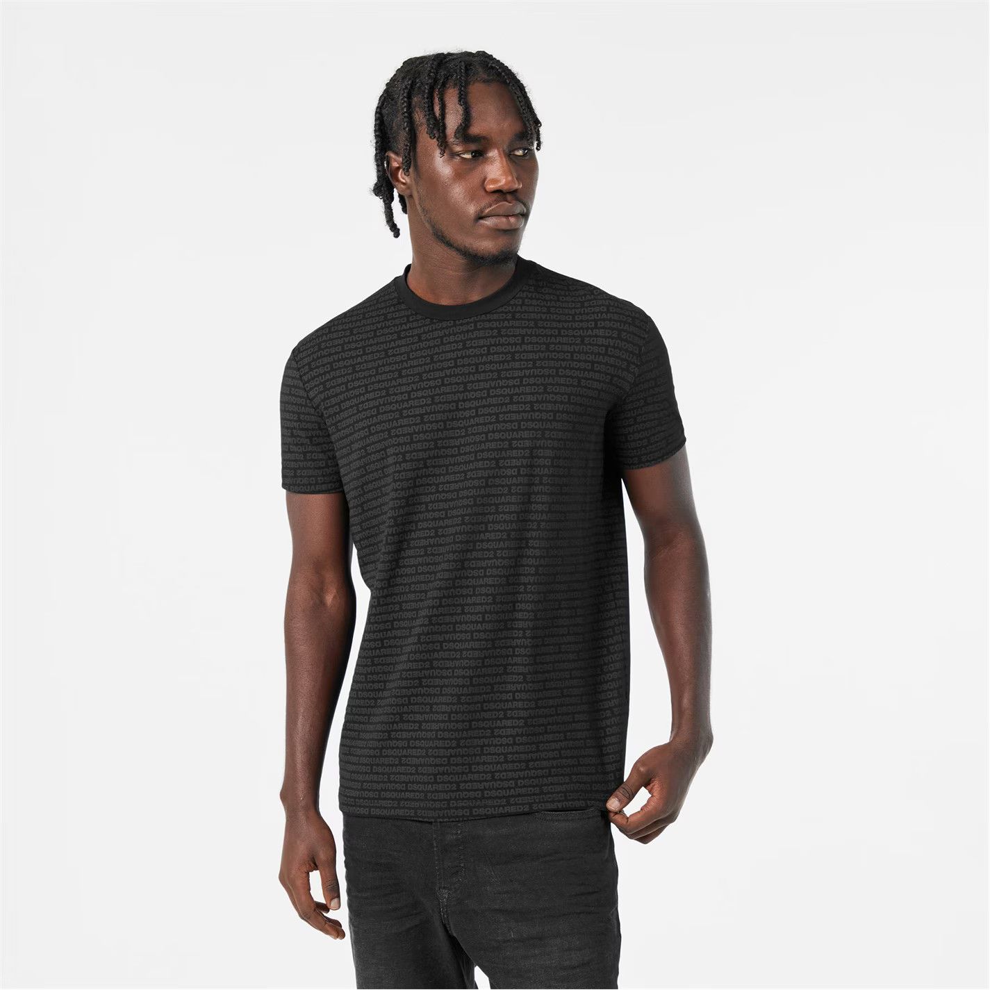 Dsquared2 o1g2r1mq0426 All Over Logo T-Shirt in Black Size US M / EU 48-50 / 2 - 2 Thumbnail