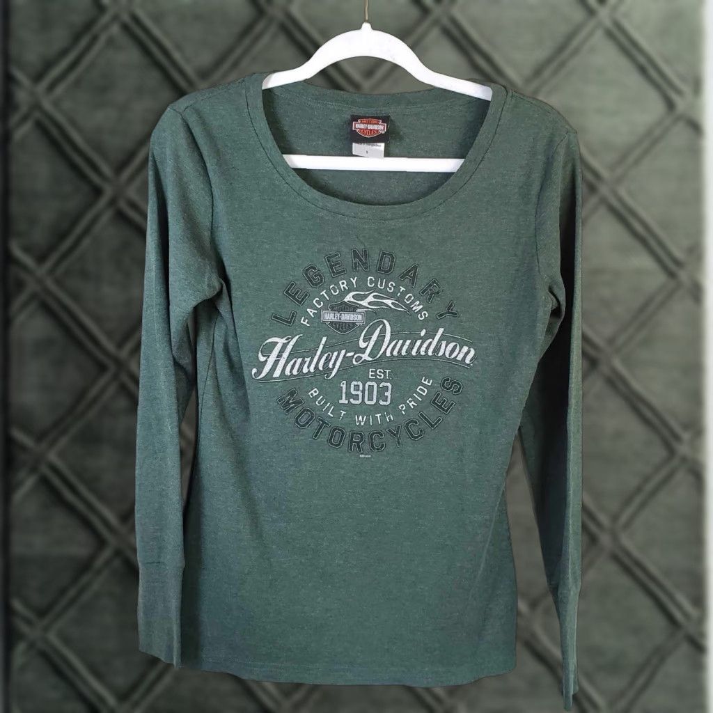 Harley Davidson Harley-Davidson Womens Long Sleeve Shirt Multicolor Small S Smoky Mountains T-Shirt Size S / US 4 / IT 40 - 1 Thumbnail