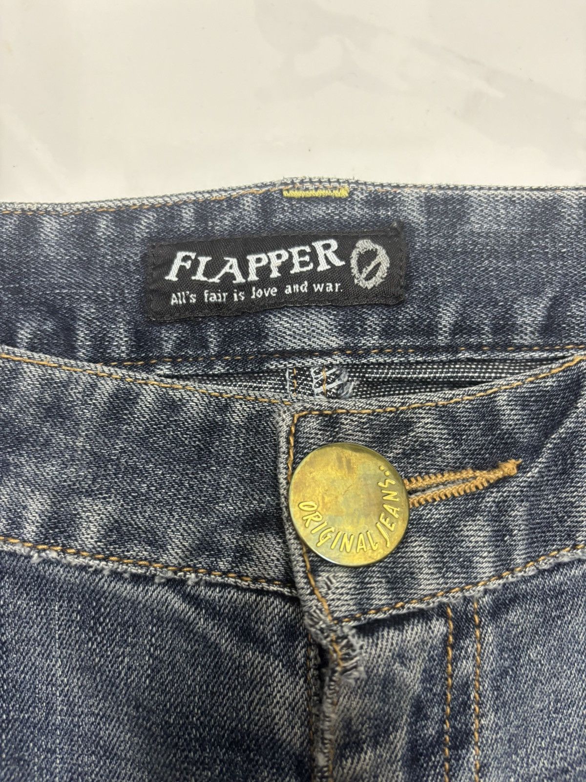 Hysteric Glamour × If Six Was Nine × Tornado Mart FLARE💥VTG FLAPPER WHISKER FLARED DENIM JEANS DIOR STYLE Size US 31 - 10 Thumbnail