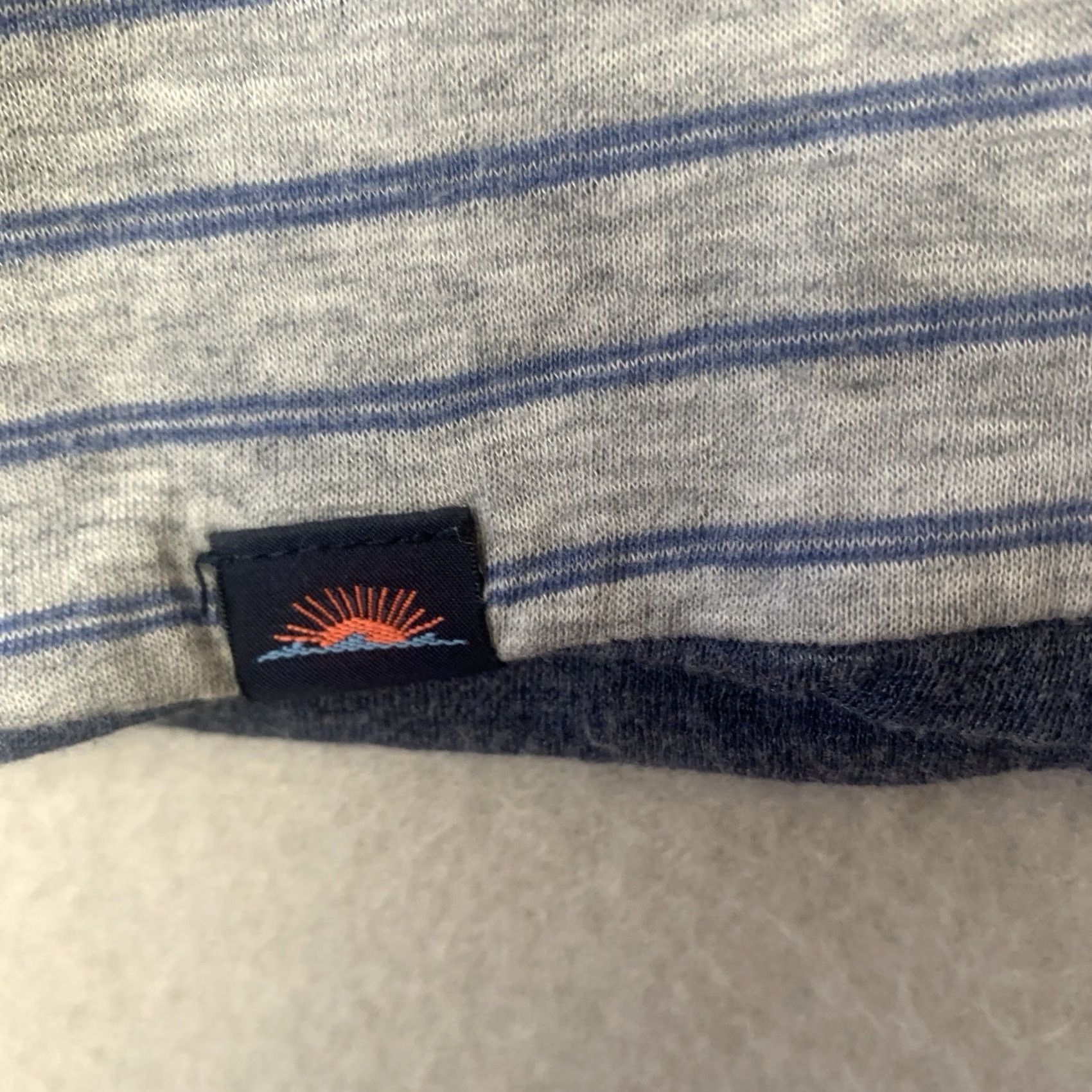 Faherty Faherty Shirt Mens 2XL Blue Stripe Cloud Reversible Crew Neck Logo Tee Shirt Mens Regular Fit Size US XXL / EU 58 / 5 - 4 Thumbnail