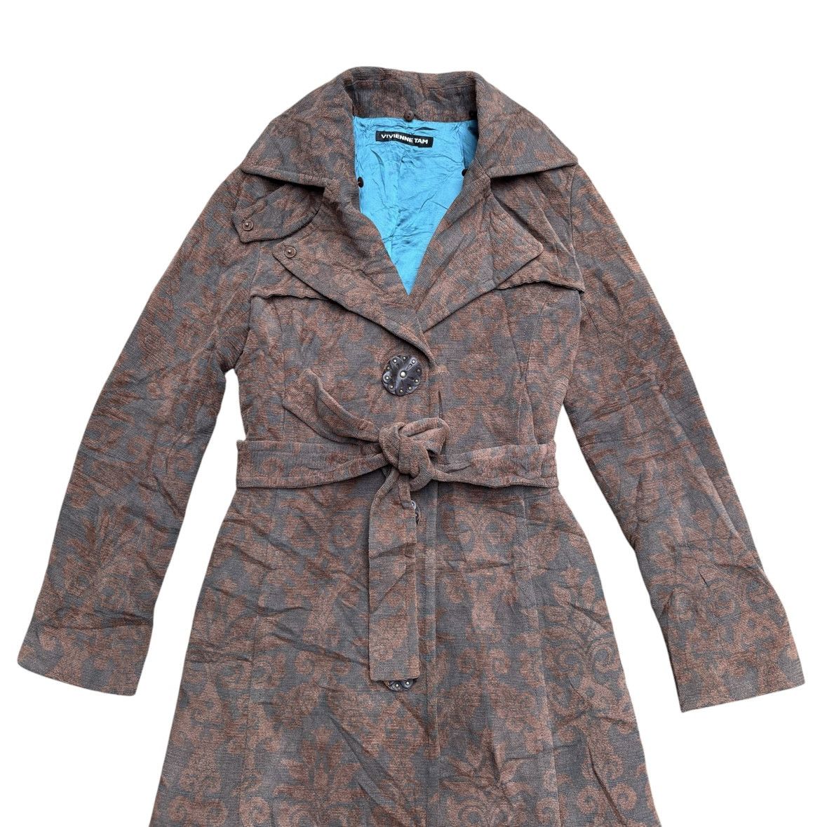 Vivienne Tam Vivienne Tam Velvet Embossed Coat With Removeable Fur Size S / US 4 / IT 40 - 7 Thumbnail