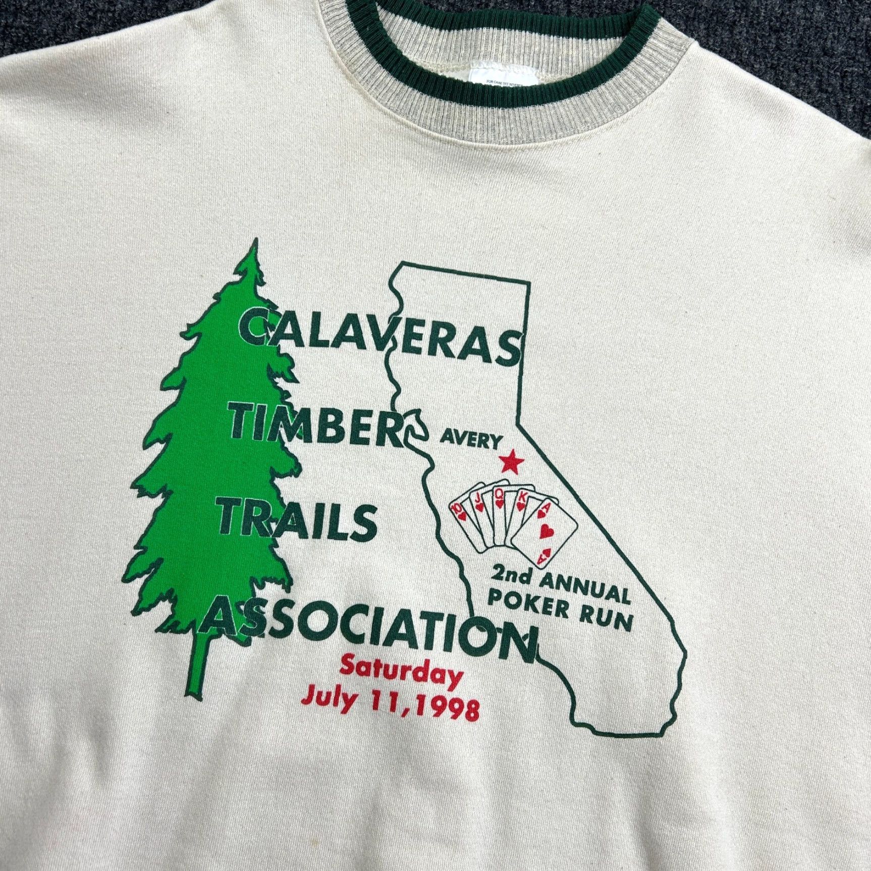 Tultex VINTAGE 90s Calaveras Timber Trails Poker Run Sweatshirt Avery XL USA Made 1998 Size US XL / EU 56 / 4 - 2 Thumbnail