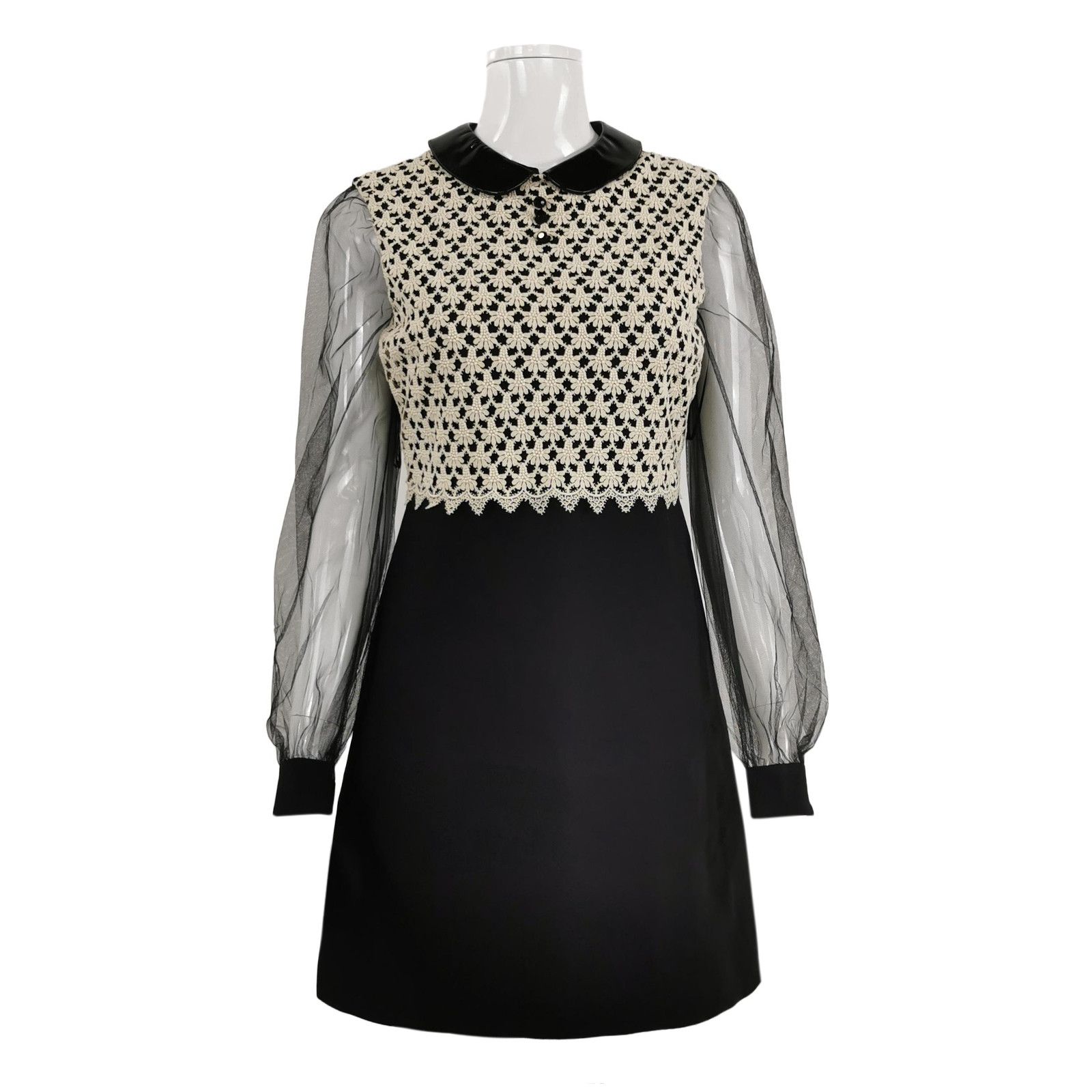 Gucci Gucci Wool Silk Blend Collar Dress Size 40 Size S / US 4 / IT 40 - 1 Thumbnail