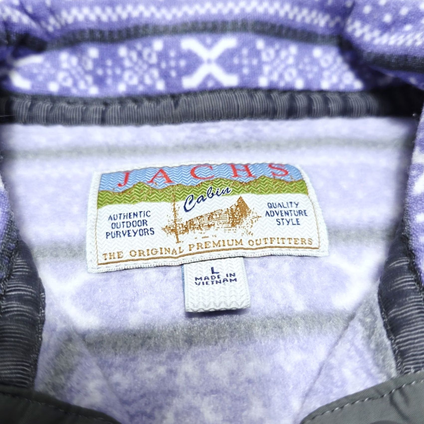 Vintage JACHS Cabin Purple Fleece 1/4 Snap Pullover Sweater Jacket Aztec Women's Large Size L / US 10 / IT 46 - 4 Thumbnail